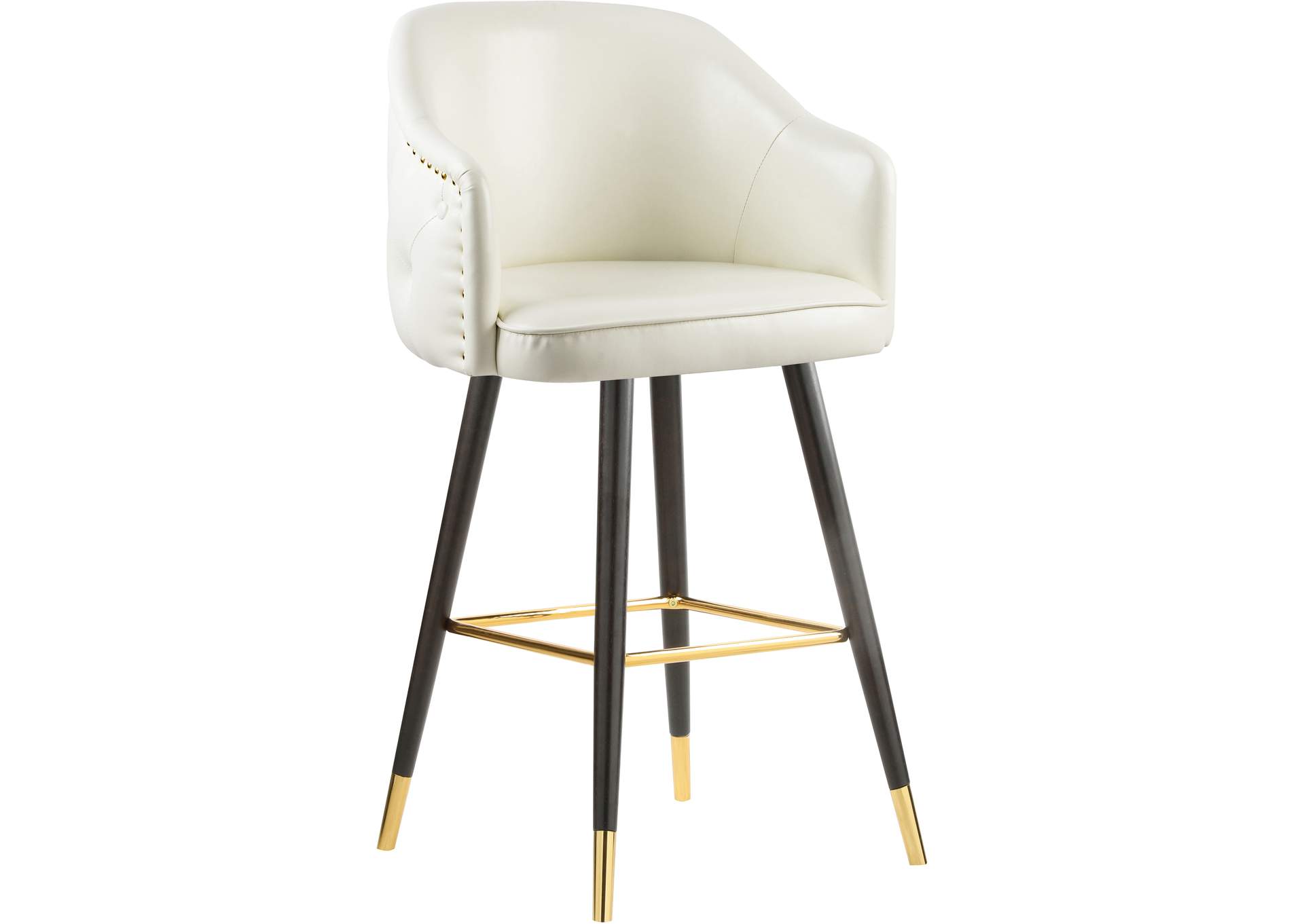 Barbosa White Faux Leather Counter - Bar Stool Set of 2,Meridian Furniture