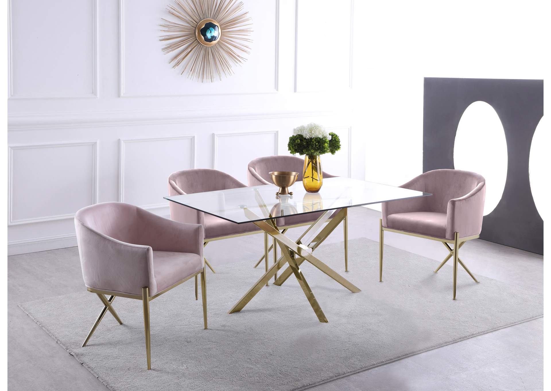 Xander Gold Dining Table,Meridian Furniture