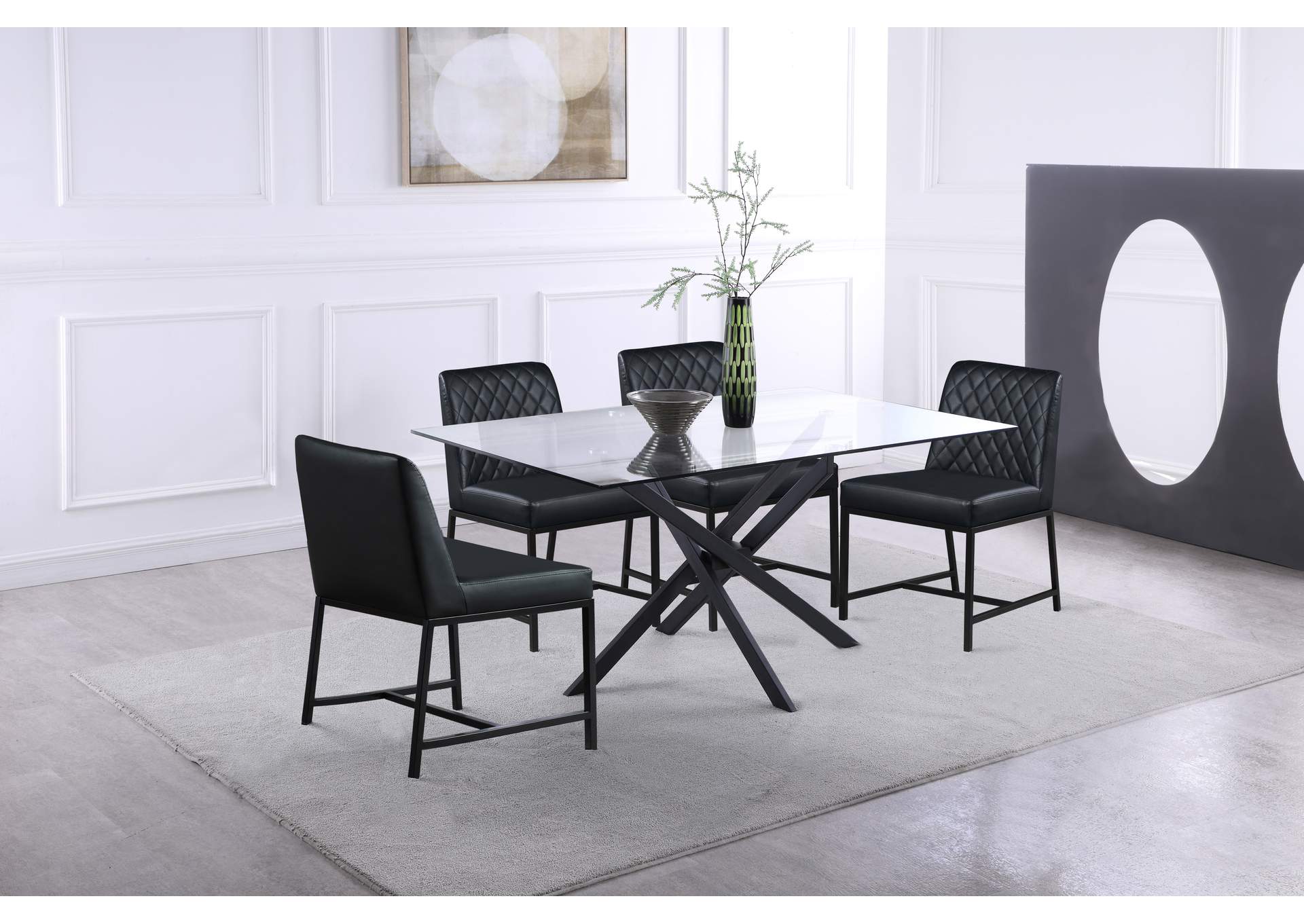 Xander Matte Black Dining Table,Meridian Furniture