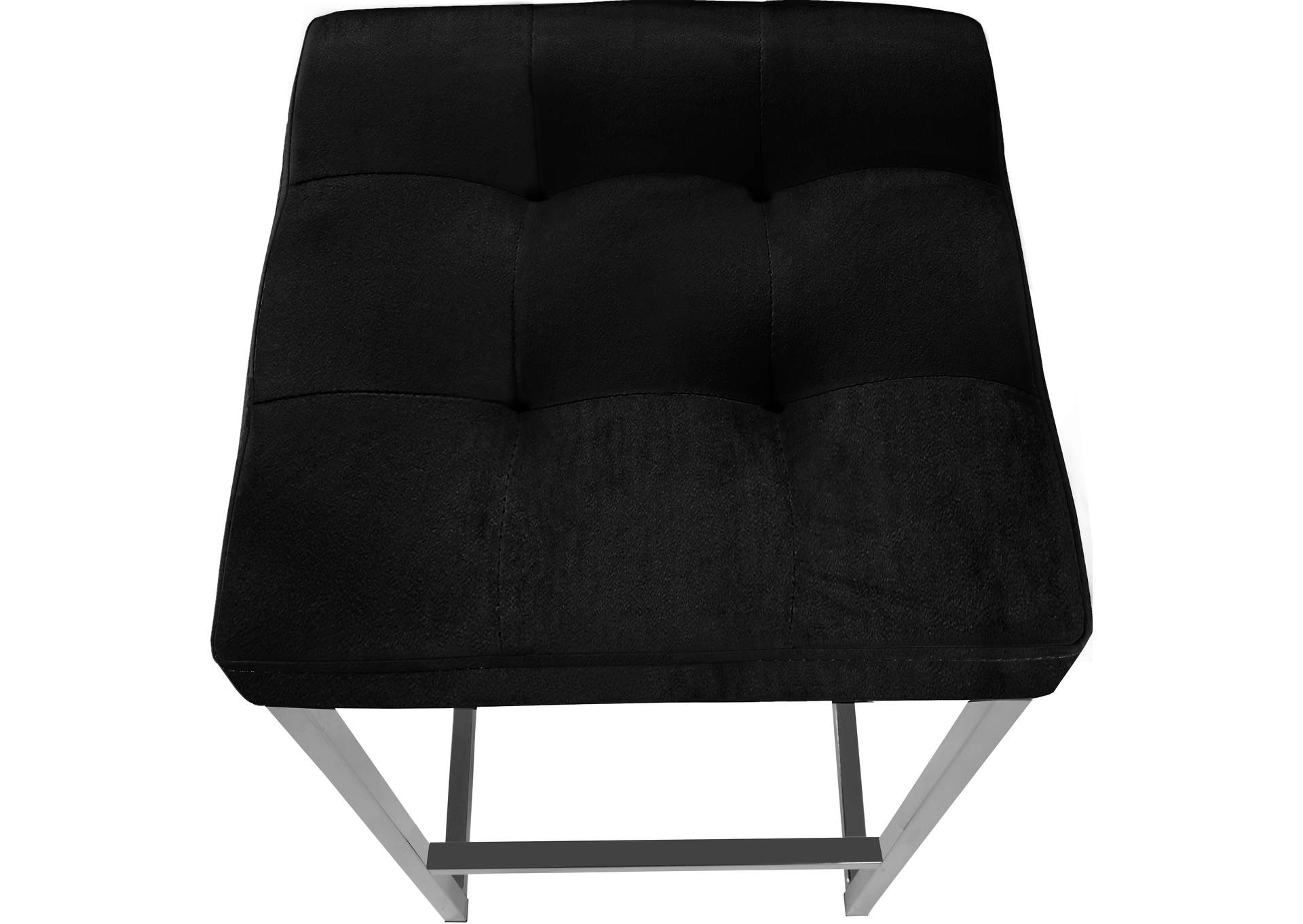 Nicola Black Velvet Stool Set of 2,Meridian Furniture