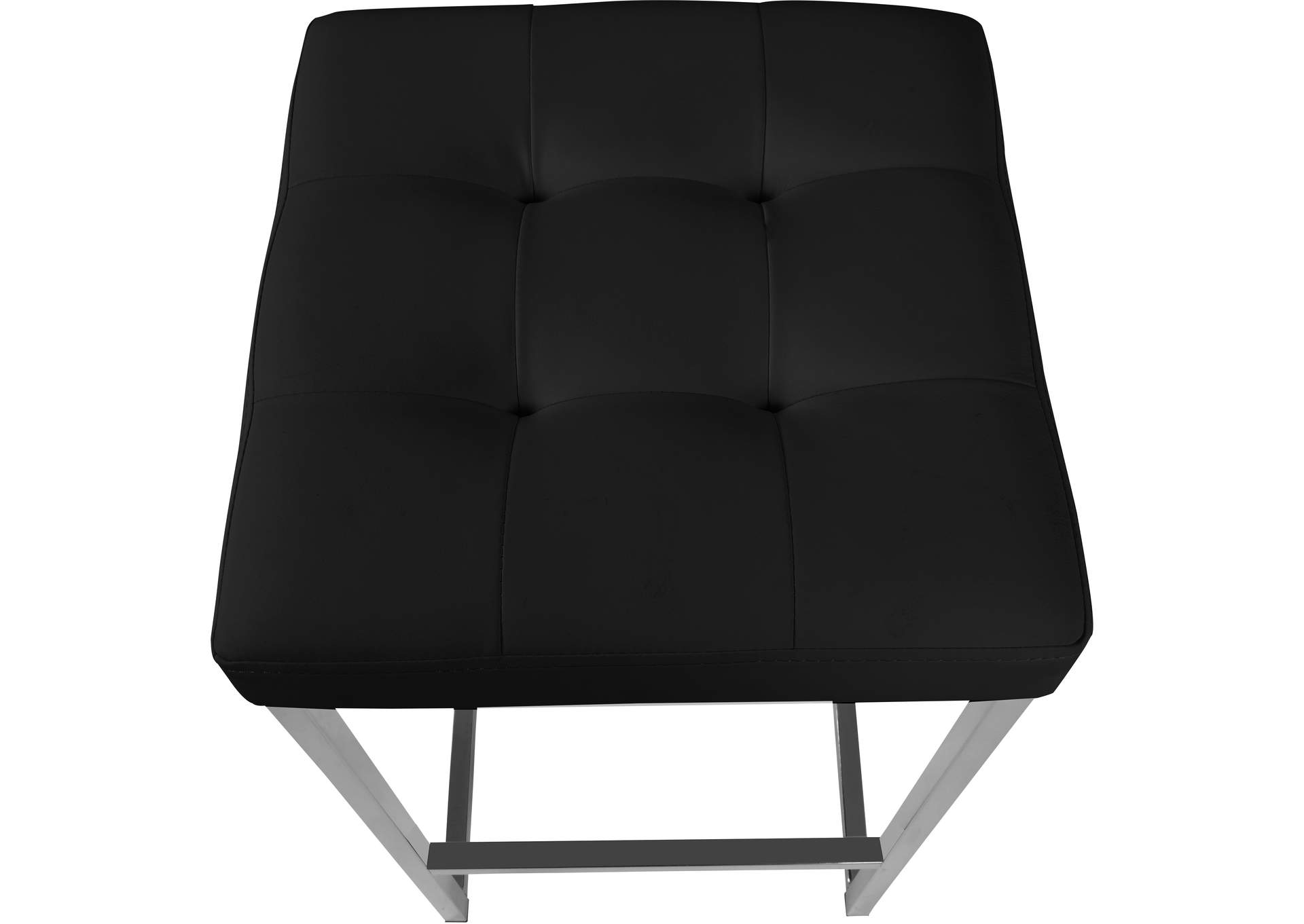 Nicola Black Faux Leather Stool Set of 2,Meridian Furniture