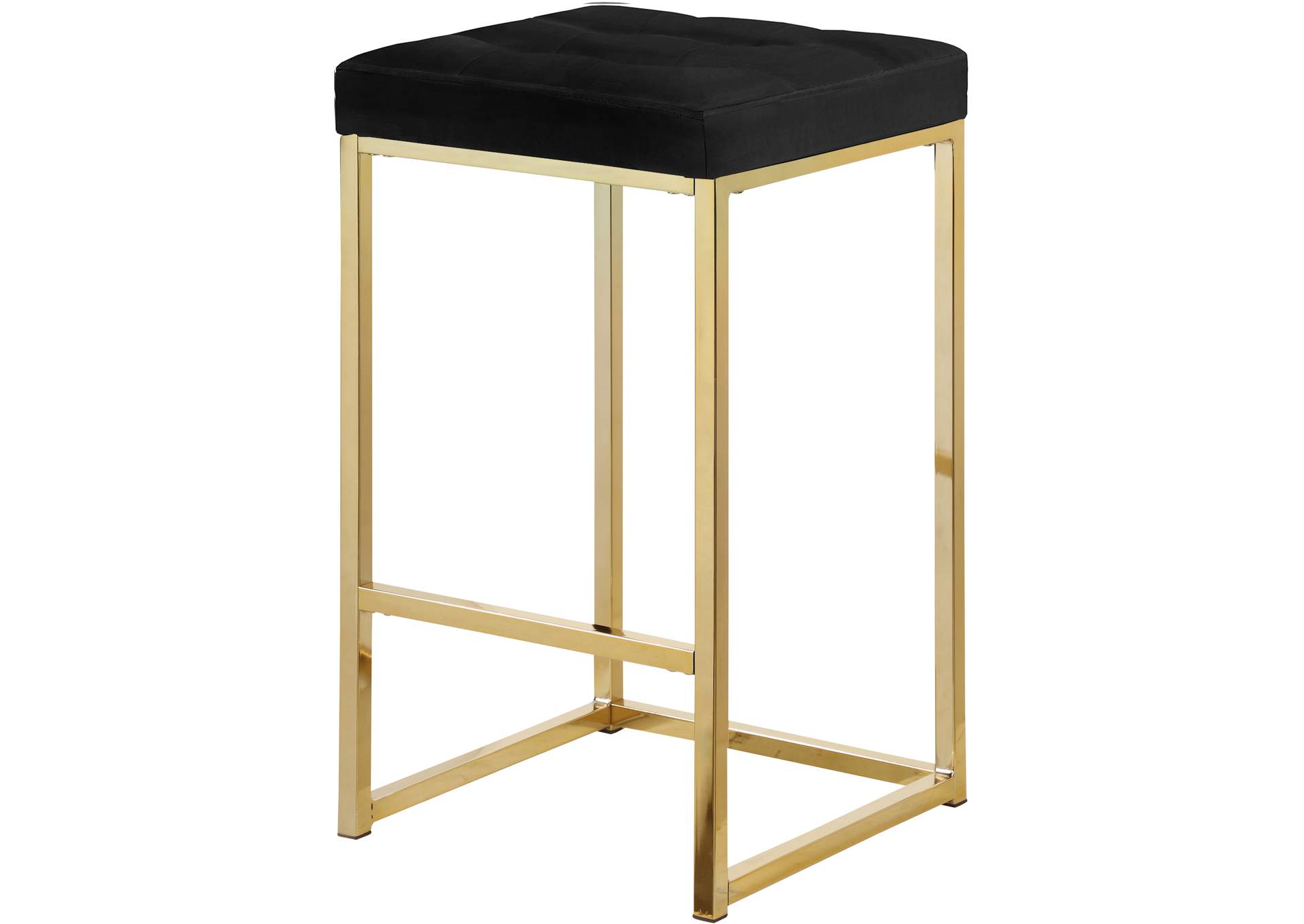 Nicola Black Velvet Stool Set of 2,Meridian Furniture