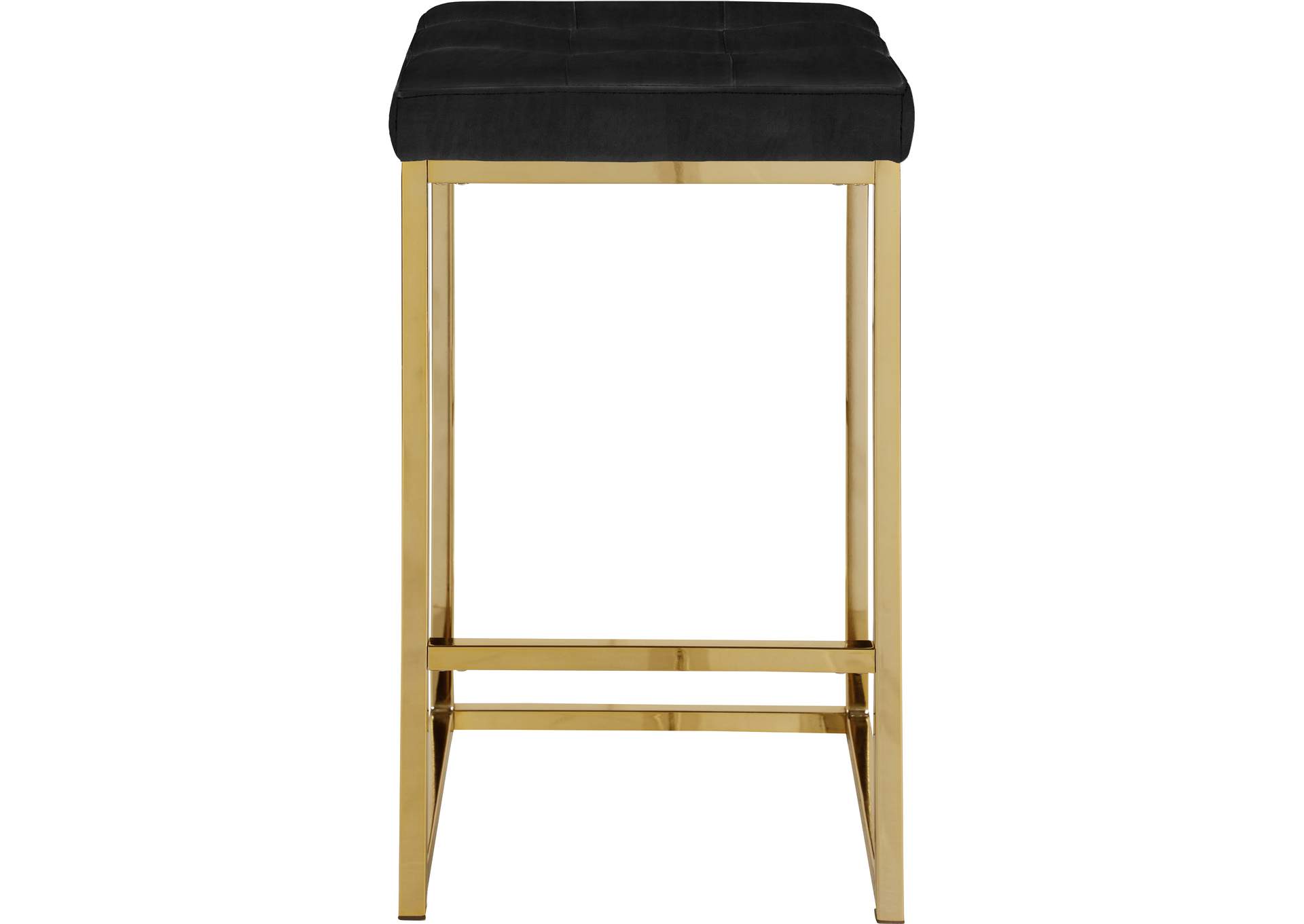 Nicola Black Velvet Stool Set of 2,Meridian Furniture