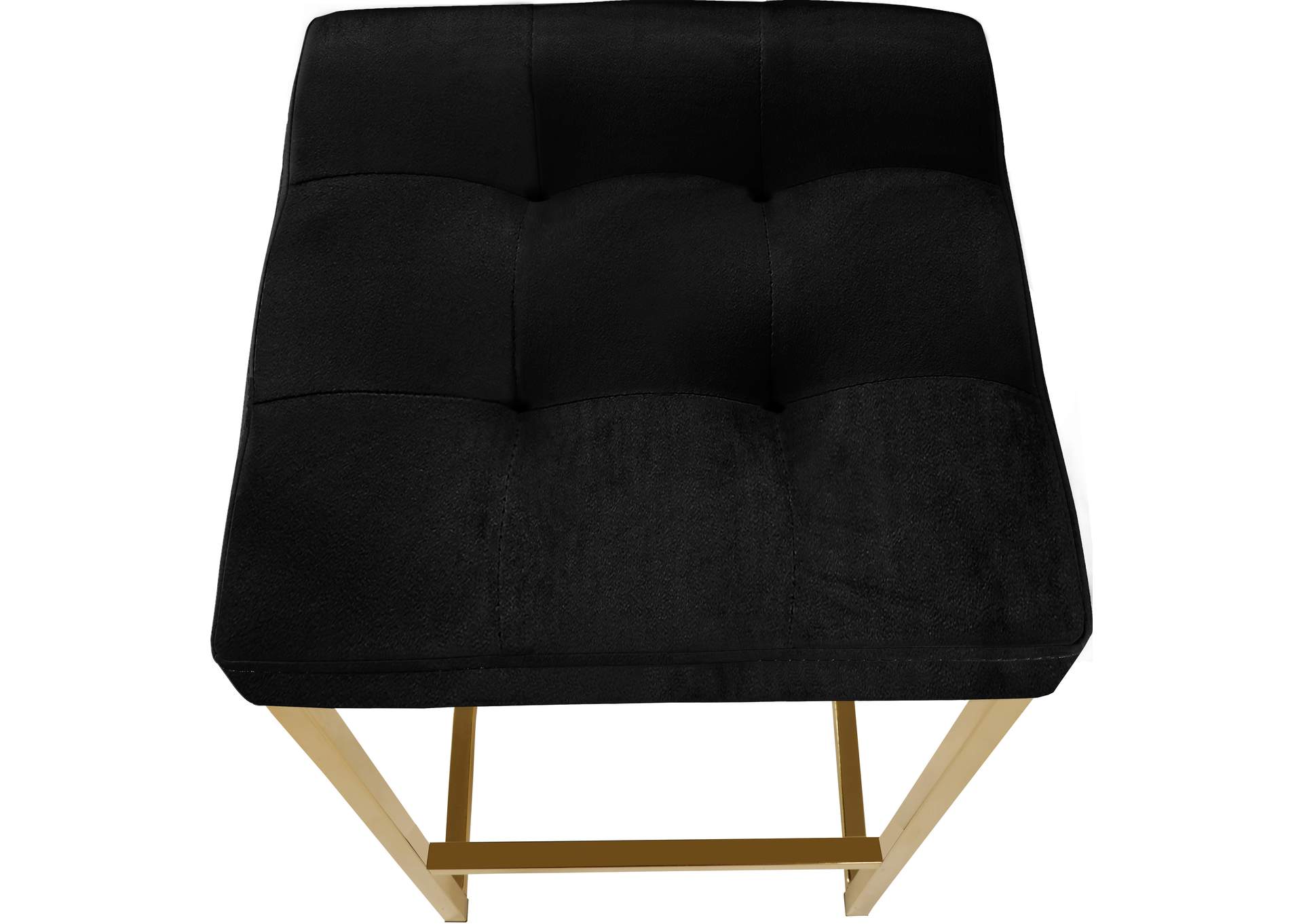 Nicola Black Velvet Stool Set of 2,Meridian Furniture