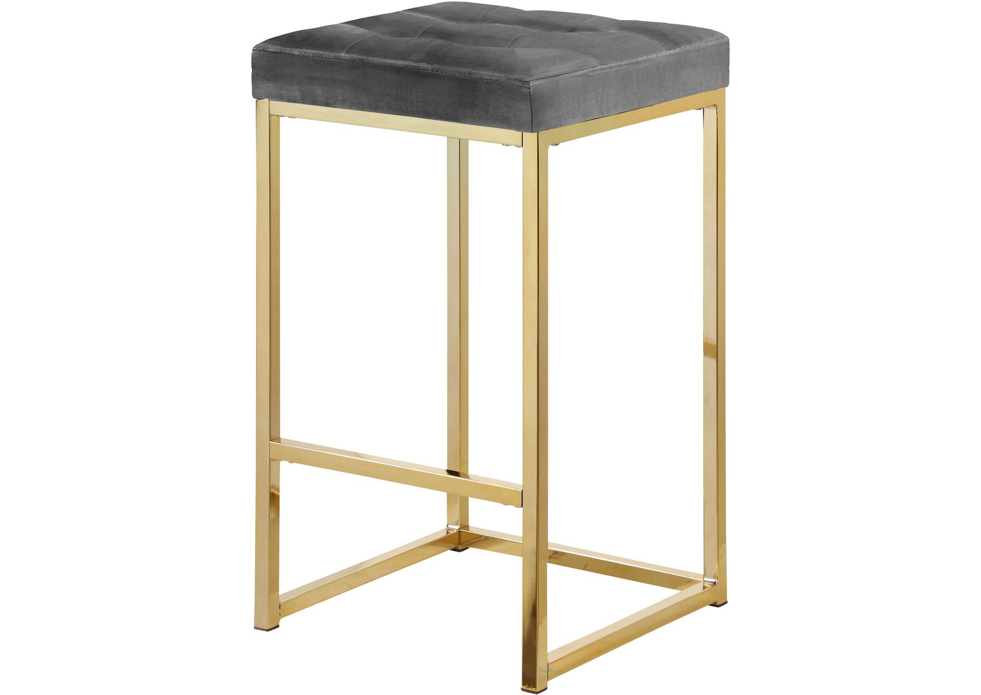 Nicola Grey Velvet Stool Set of 2,Meridian Furniture