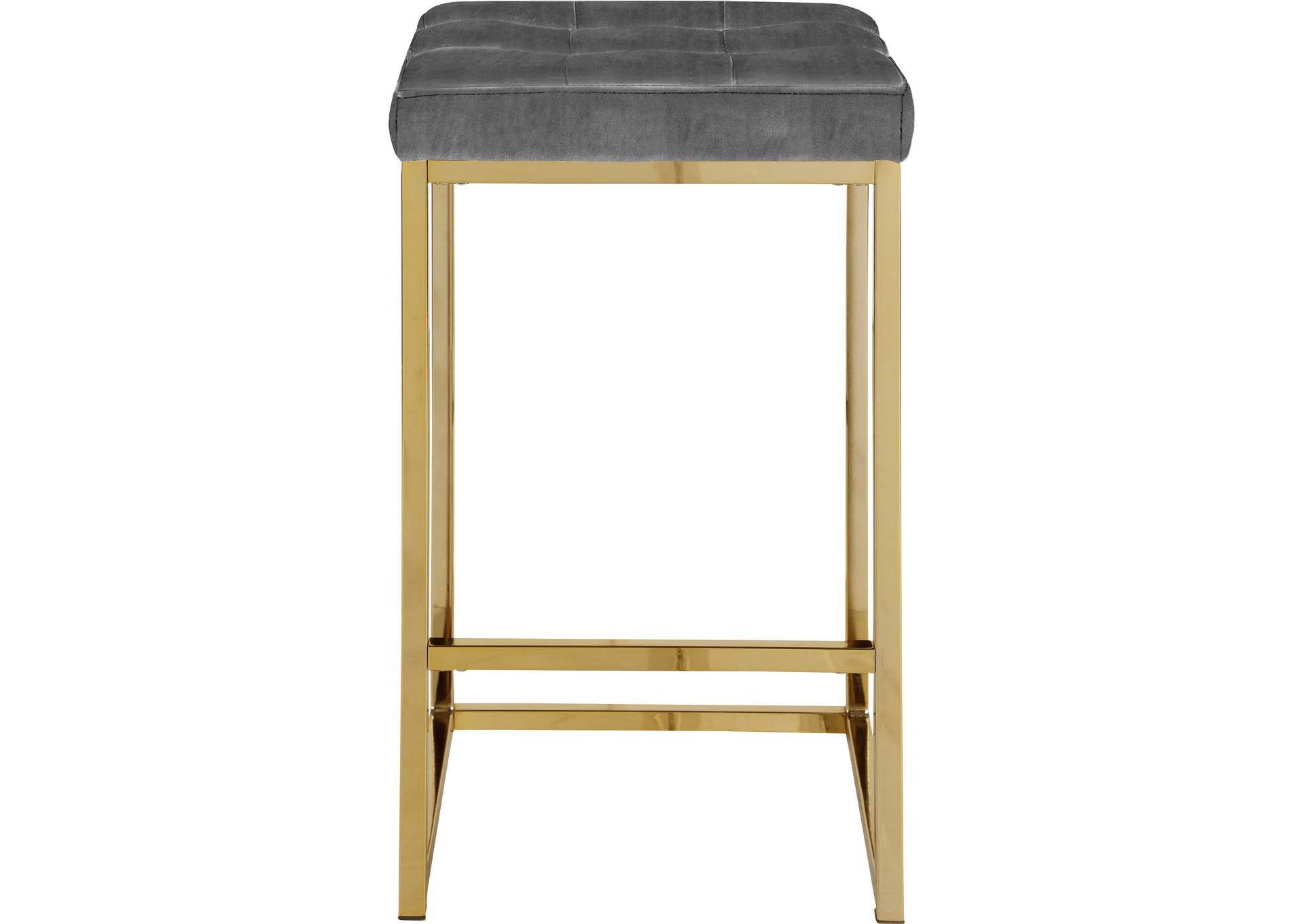 Nicola Grey Velvet Stool Set of 2,Meridian Furniture