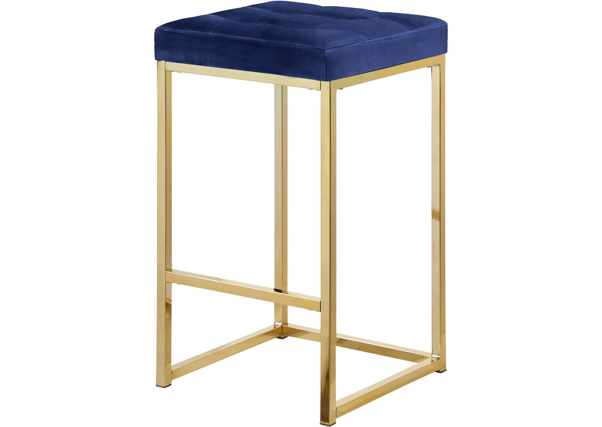 Nicola Navy Velvet Stool Set of 2,Meridian Furniture