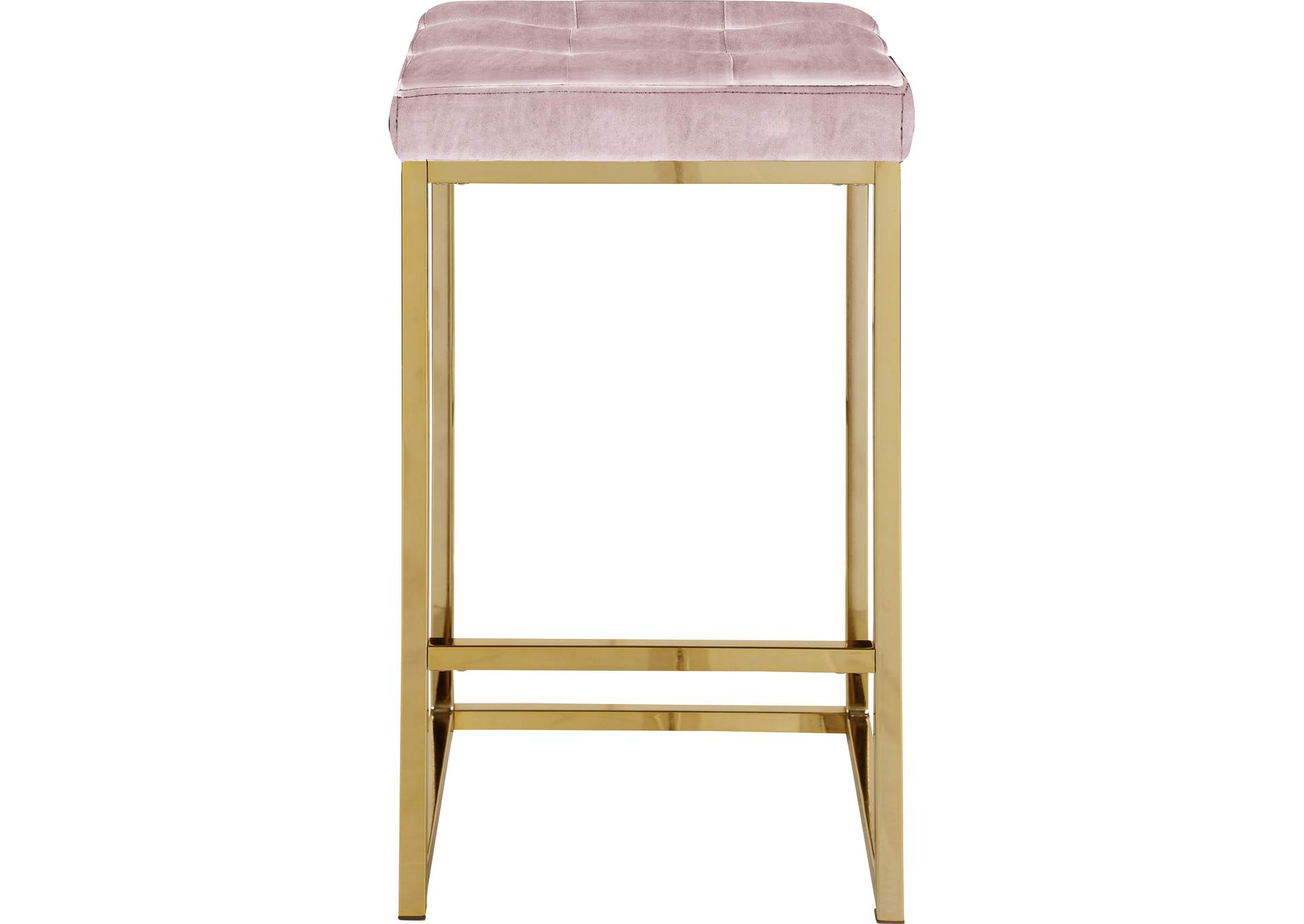 Nicola Pink Velvet Stool Set of 2,Meridian Furniture