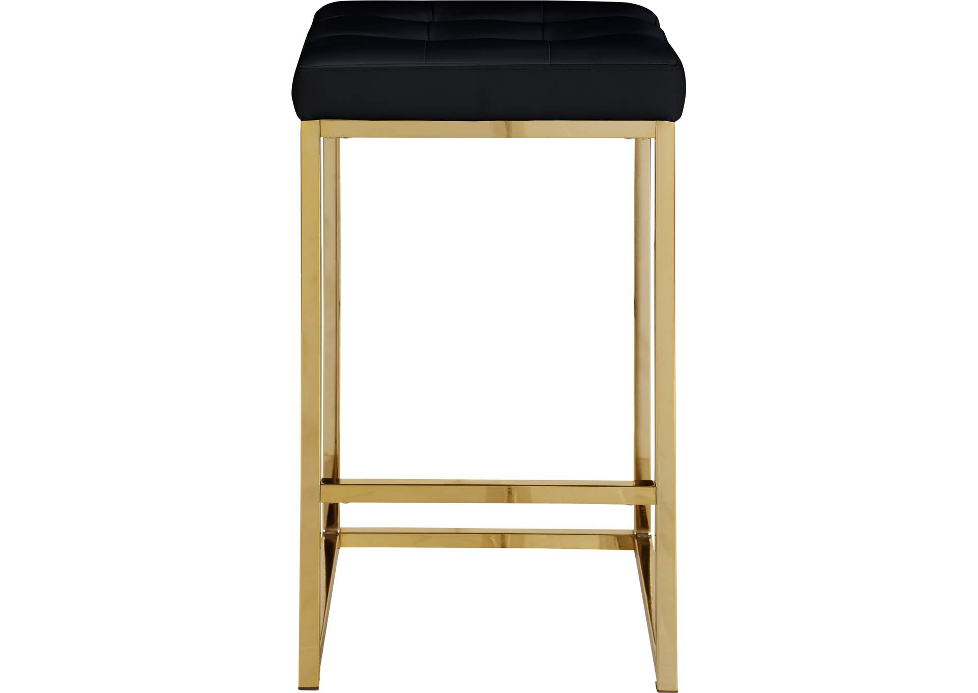 Nicola Black Faux Leather Stool Set of 2,Meridian Furniture