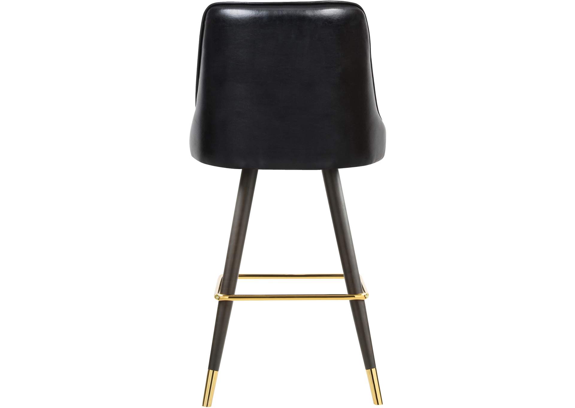 Portnoy Black Faux Leather Counter - Bar Stool Set of 2,Meridian Furniture