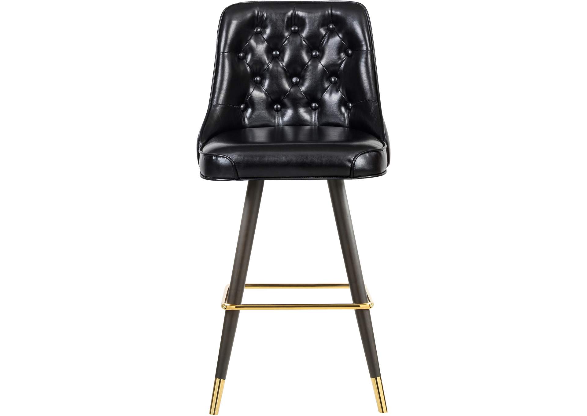 Portnoy Black Faux Leather Counter - Bar Stool Set of 2,Meridian Furniture