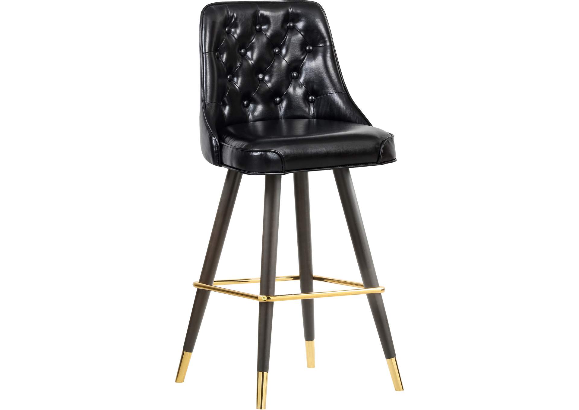 Portnoy Black Faux Leather Counter - Bar Stool Set of 2,Meridian Furniture