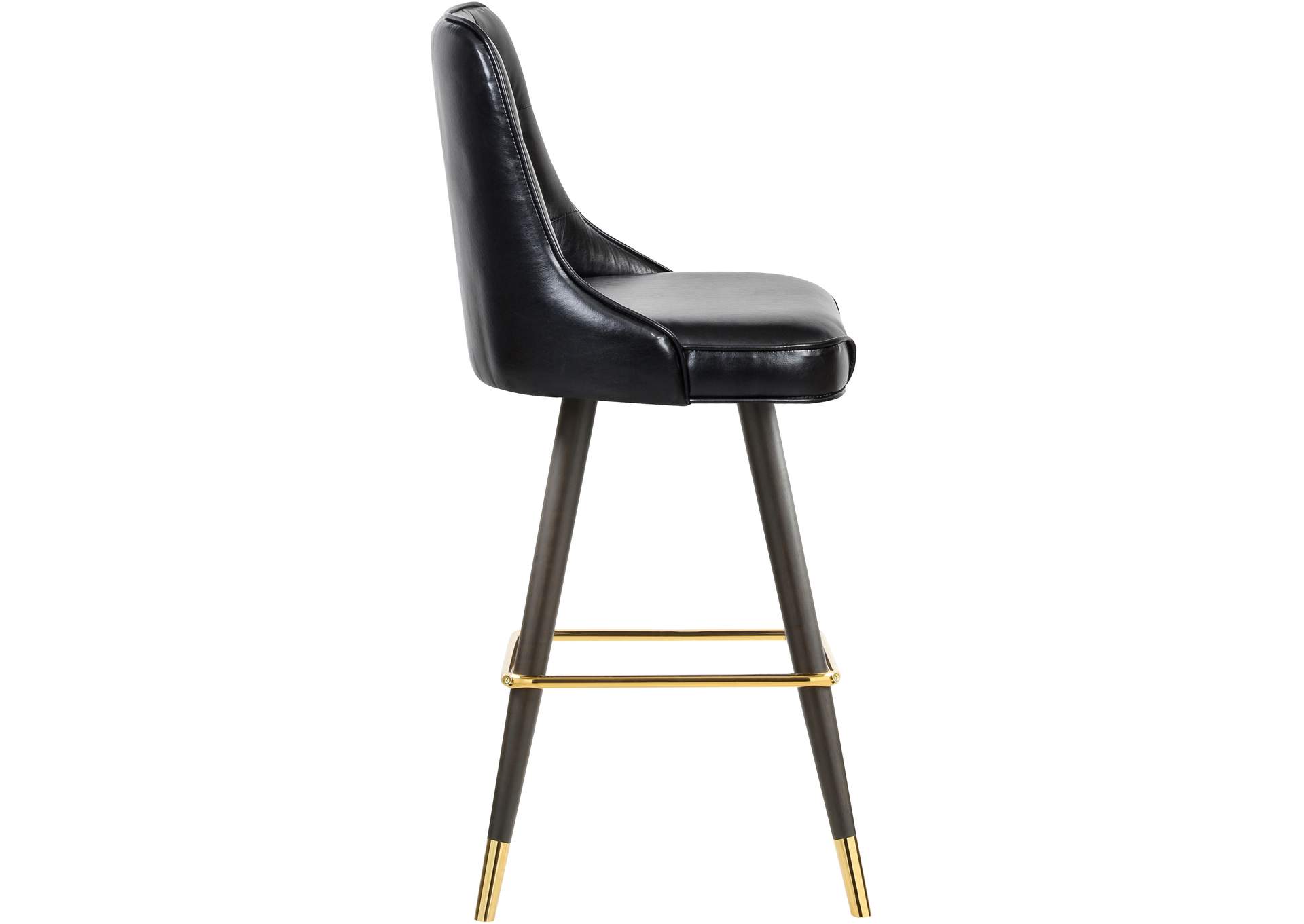 Portnoy Black Faux Leather Counter - Bar Stool Set of 2,Meridian Furniture