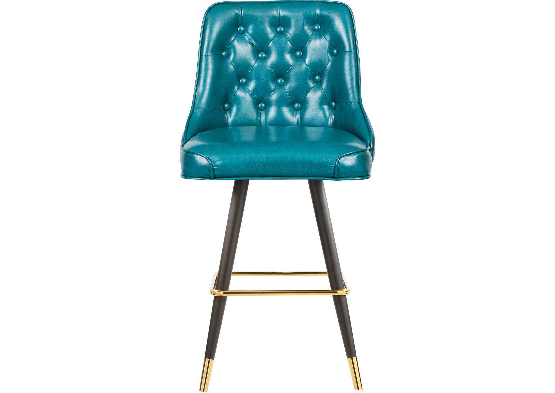 Portnoy Teal Faux Leather Counter - Bar Stool Set of 2,Meridian Furniture