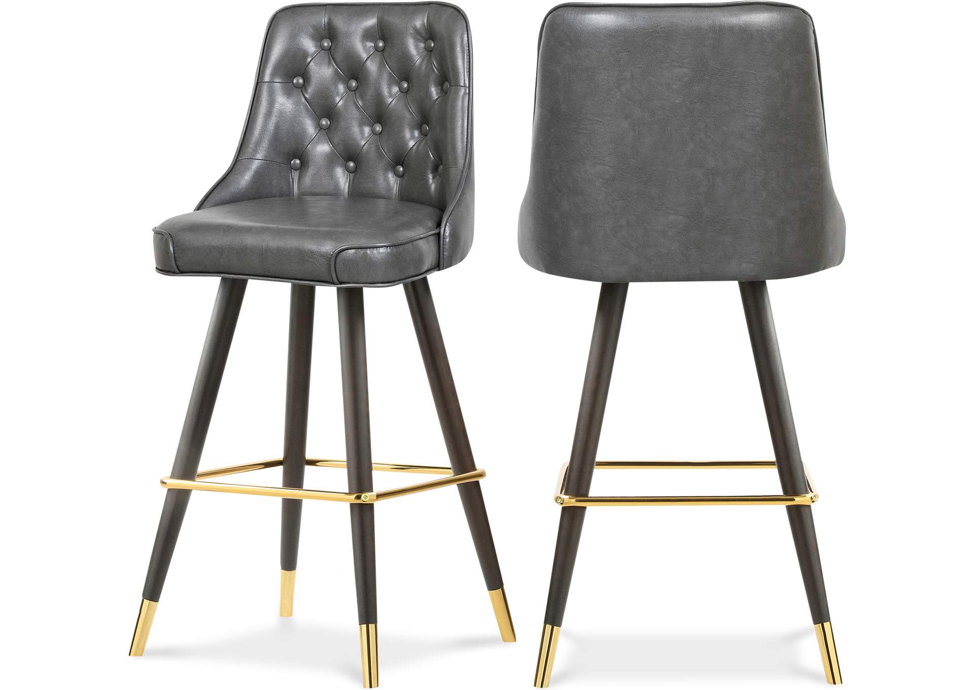 Portnoy Grey Faux Leather Counter Bar, Best Leather Bar Stools