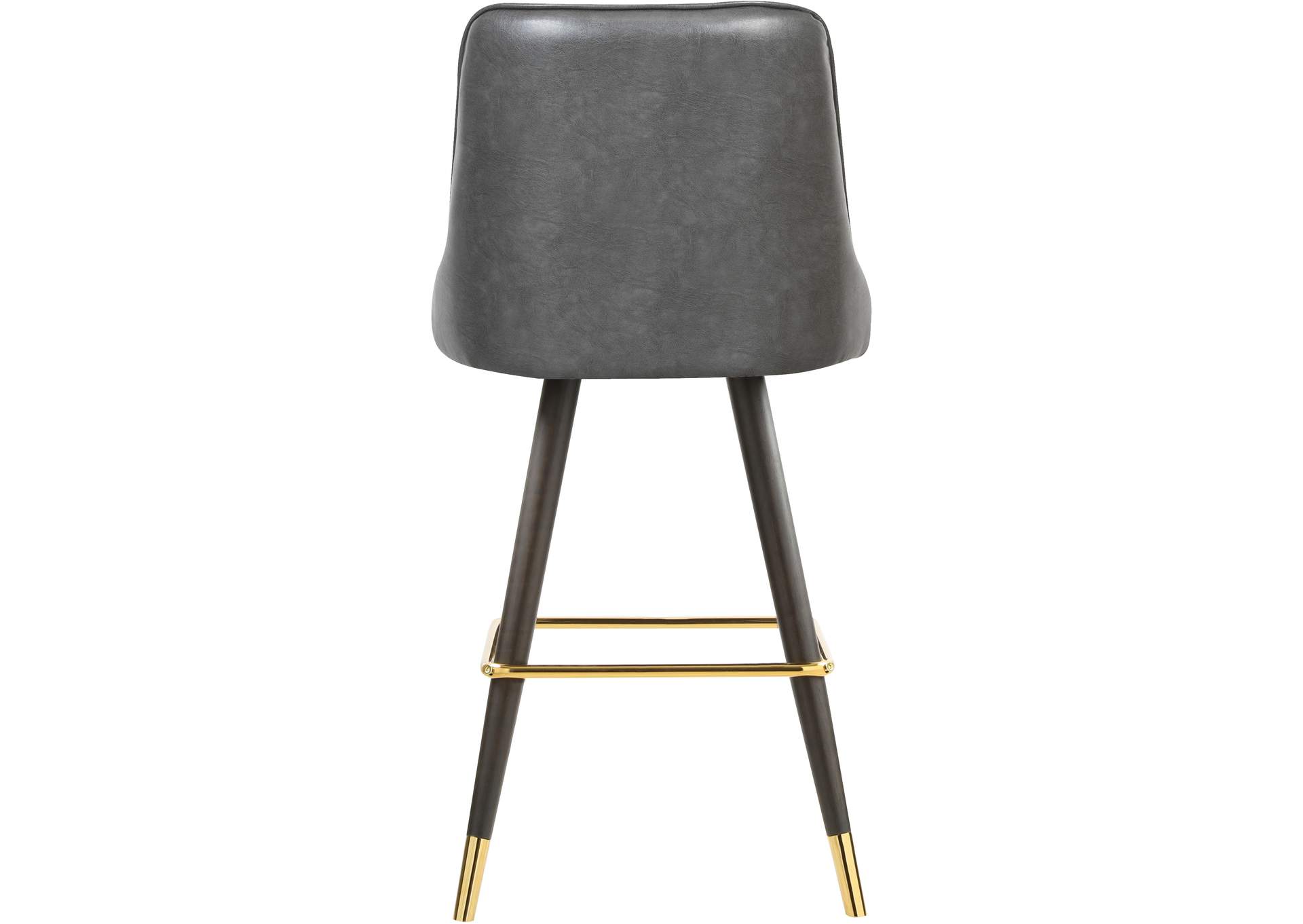 Portnoy Grey Faux Leather Counter - Bar Stool Set of 2,Meridian Furniture