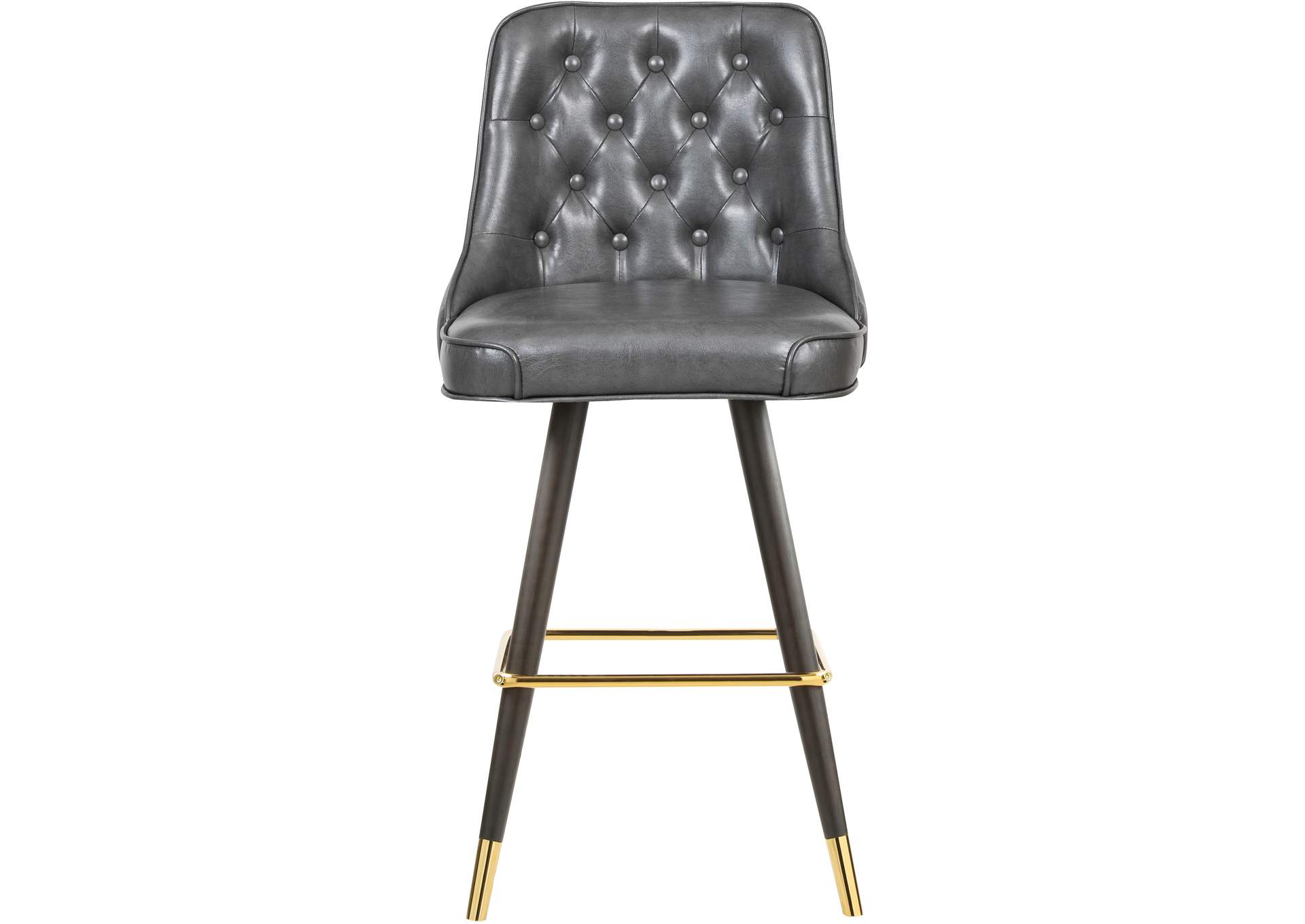 Portnoy Grey Faux Leather Counter - Bar Stool Set of 2,Meridian Furniture