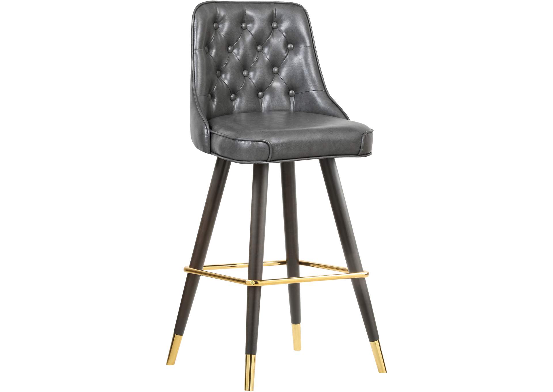 Portnoy Grey Faux Leather Counter - Bar Stool Set of 2,Meridian Furniture