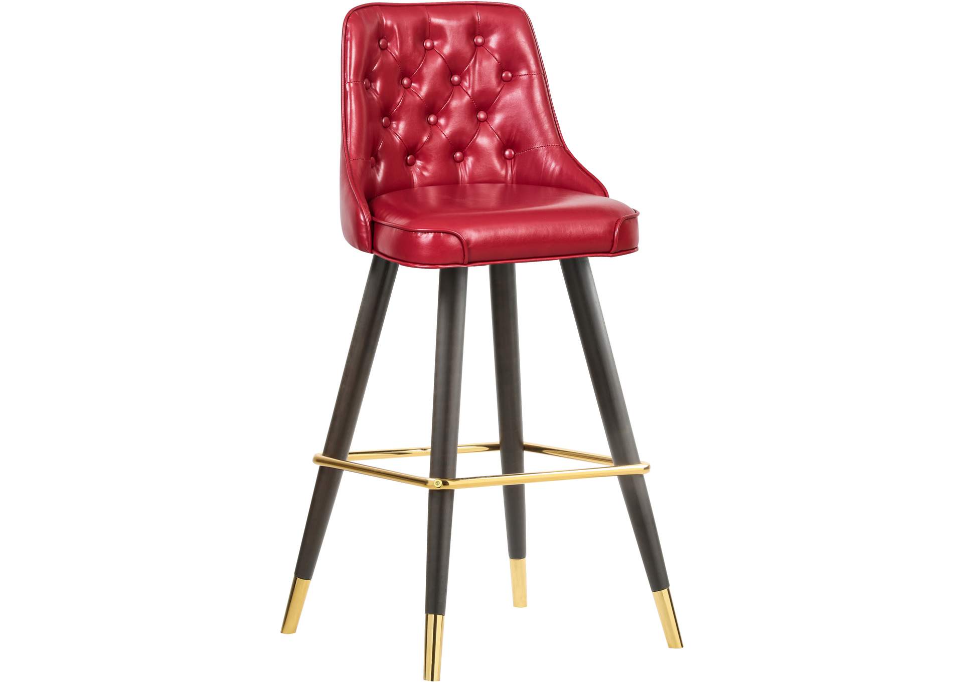 Portnoy Red Faux Leather Counter - Bar Stool Set of 2,Meridian Furniture