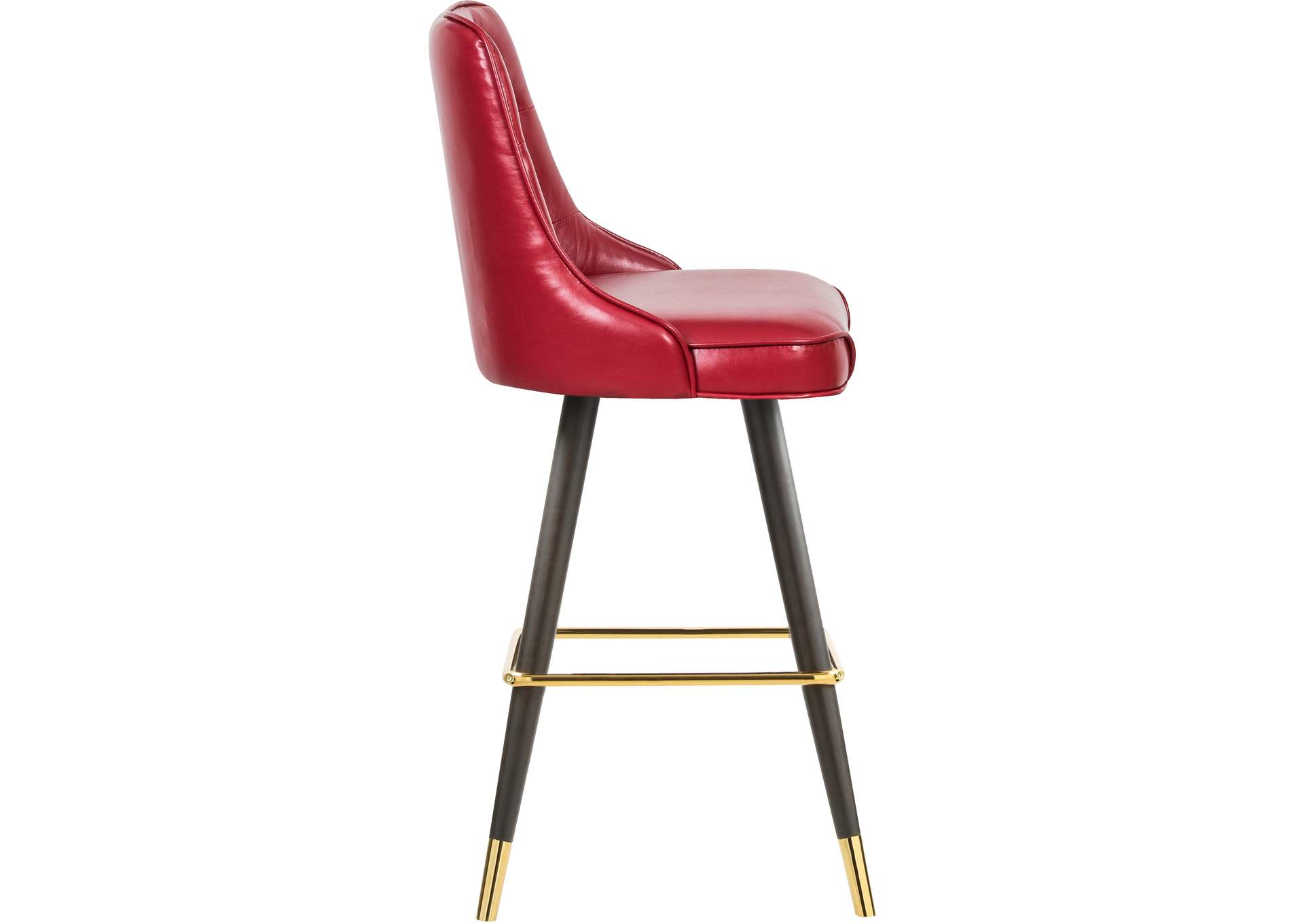 Portnoy Red Faux Leather Counter - Bar Stool Set of 2,Meridian Furniture