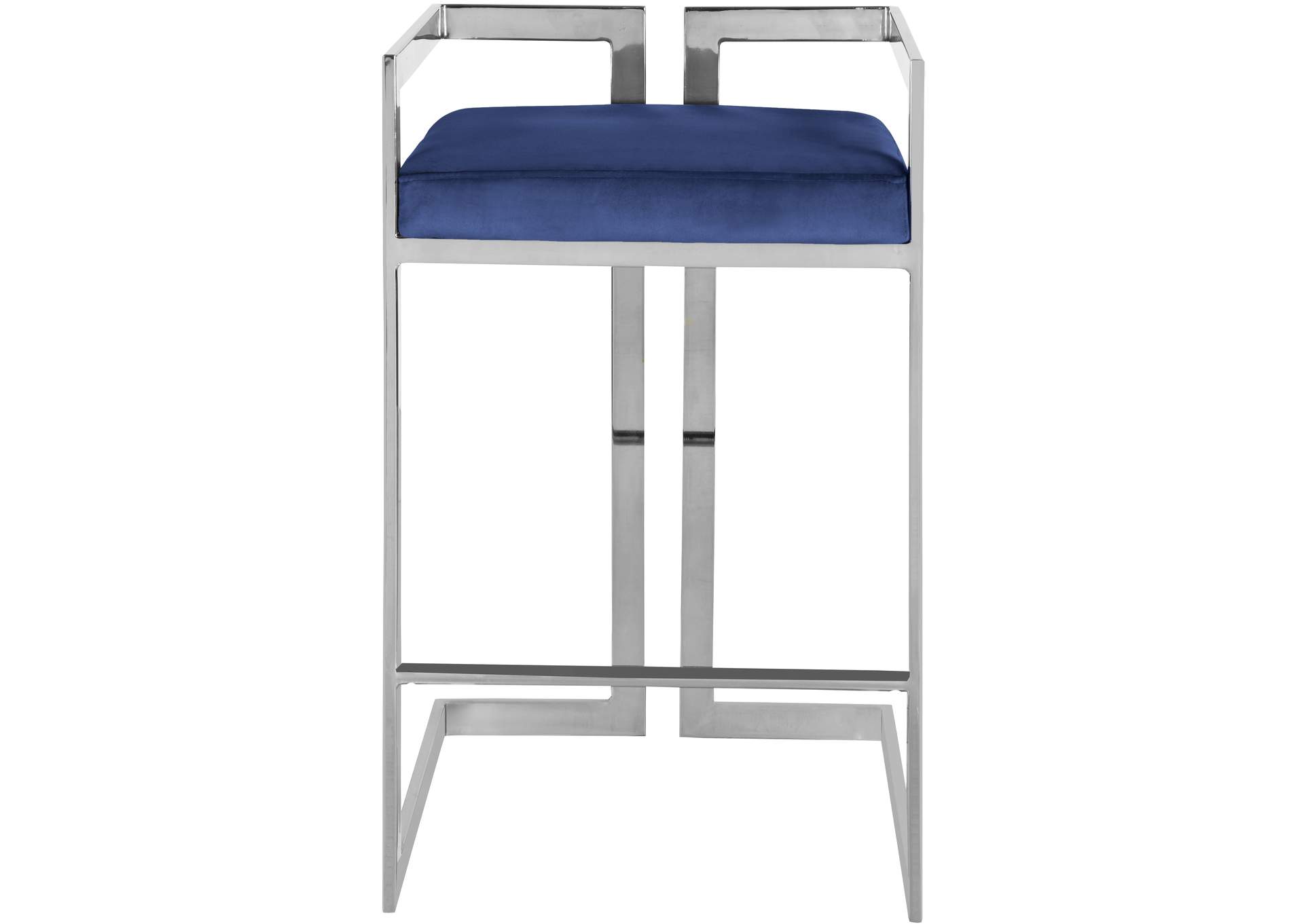 Ezra Navy Velvet Stool Set of 2,Meridian Furniture