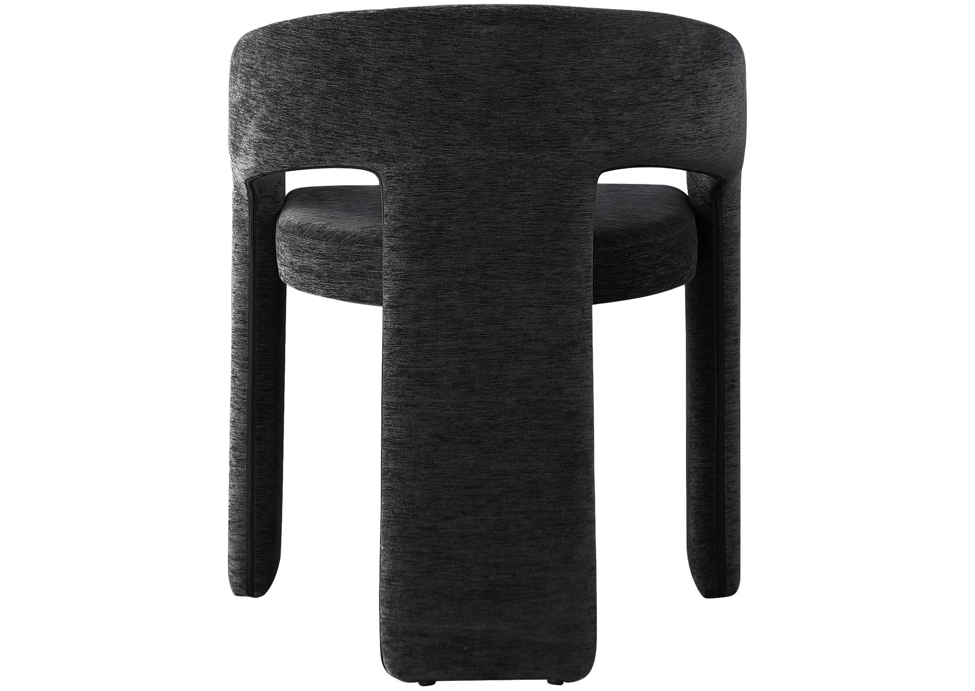 Rendition Black Plush Fabric Dining Chair,Meridian Furniture