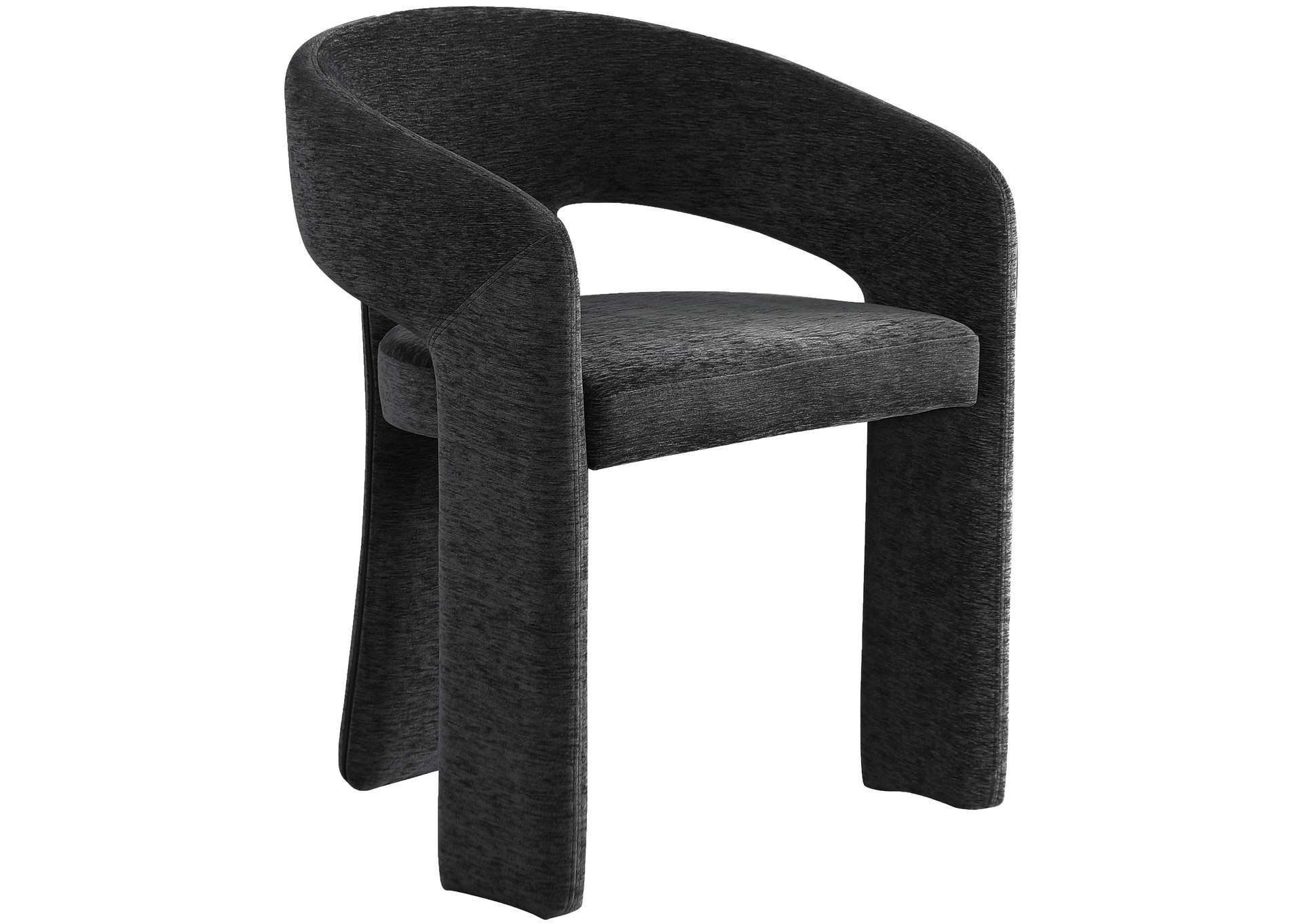 Rendition Black Plush Fabric Dining Chair,Meridian Furniture