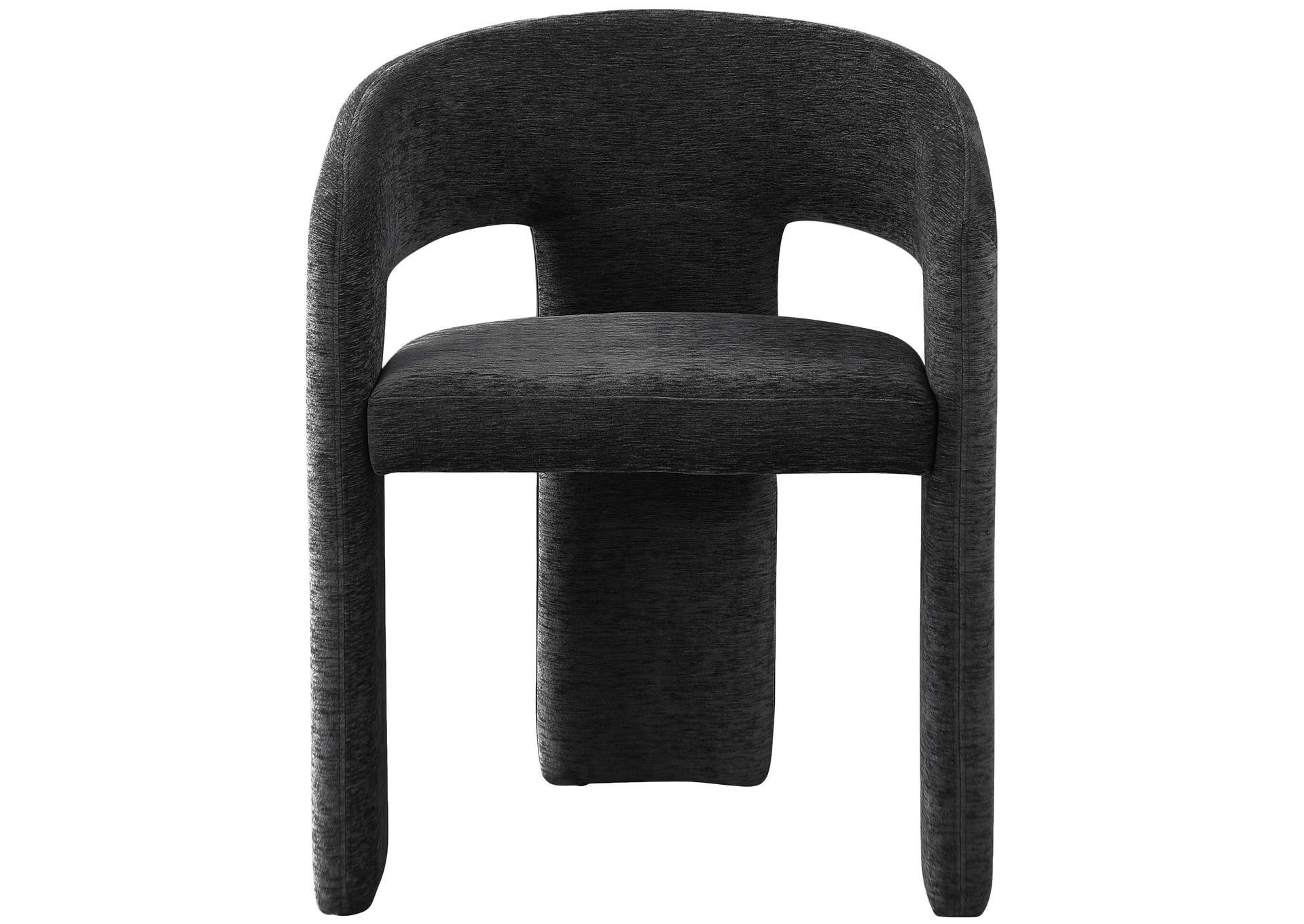 Rendition Black Plush Fabric Dining Chair,Meridian Furniture