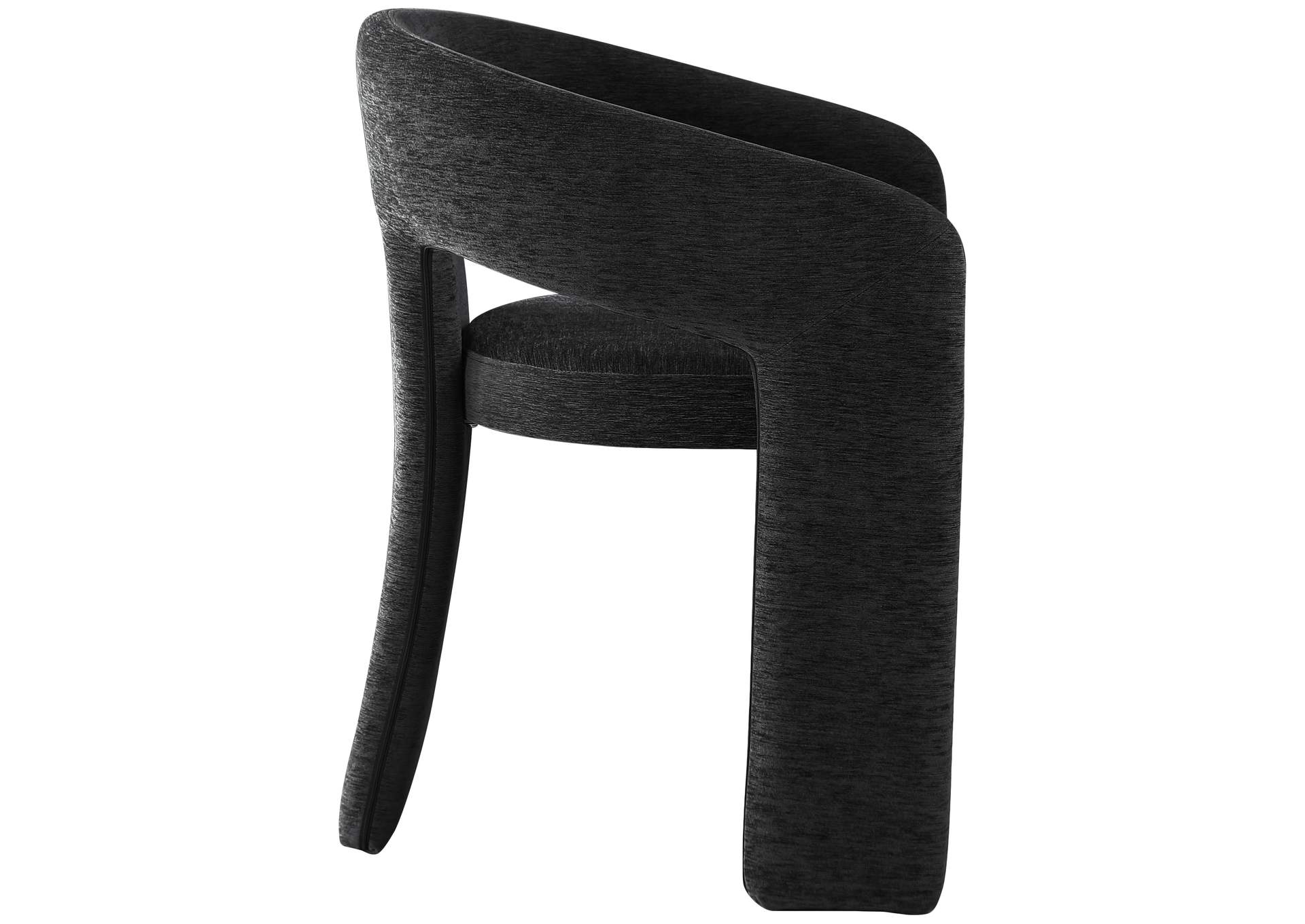 Rendition Black Plush Fabric Dining Chair,Meridian Furniture