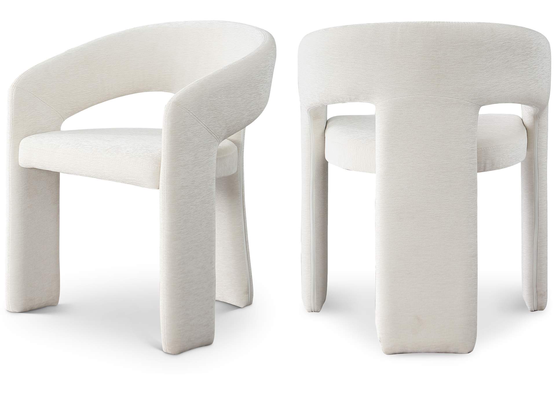 Rendition Cream Plush Fabric Dining Chair,Meridian Furniture