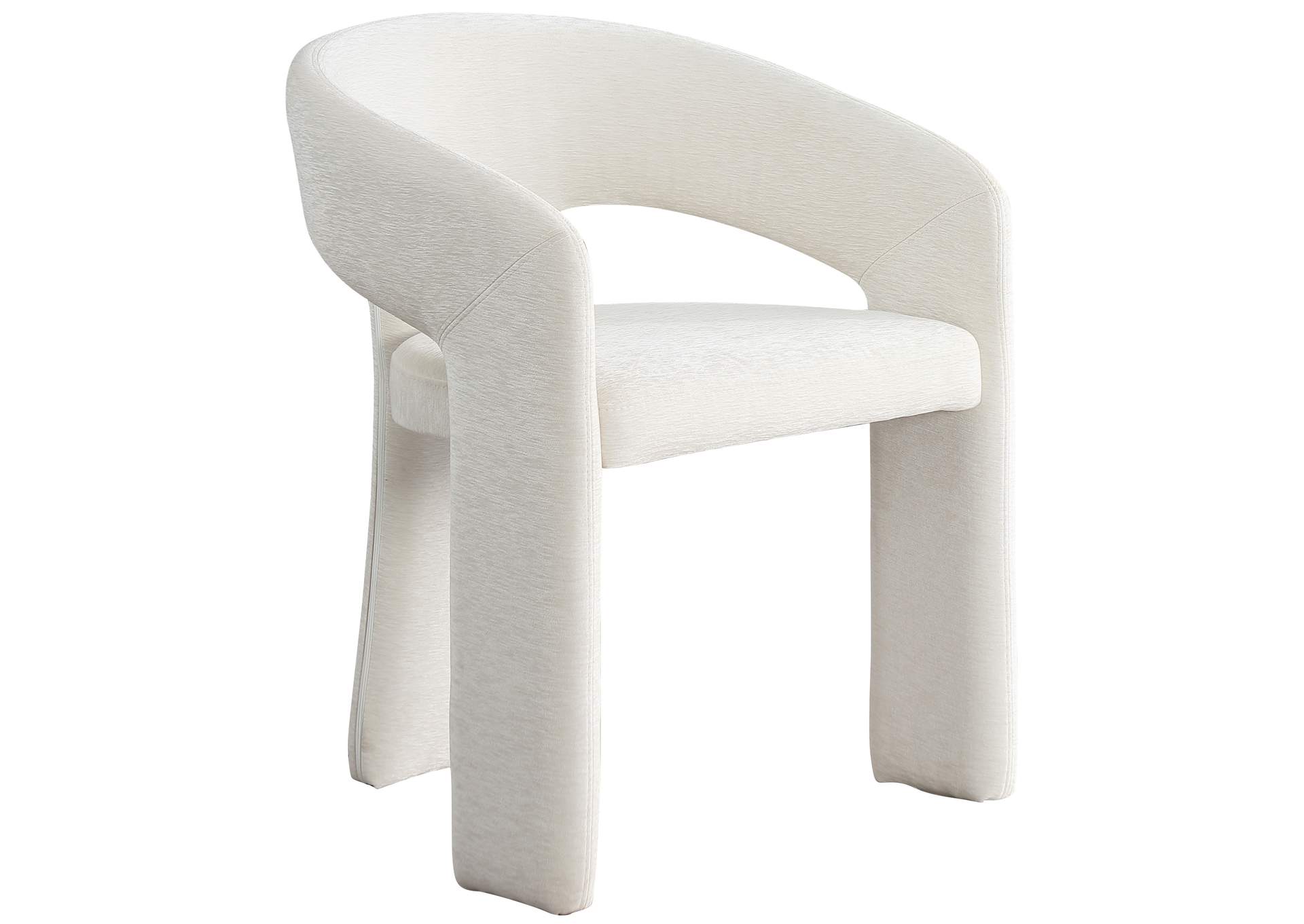 Rendition Cream Plush Fabric Dining Chair,Meridian Furniture