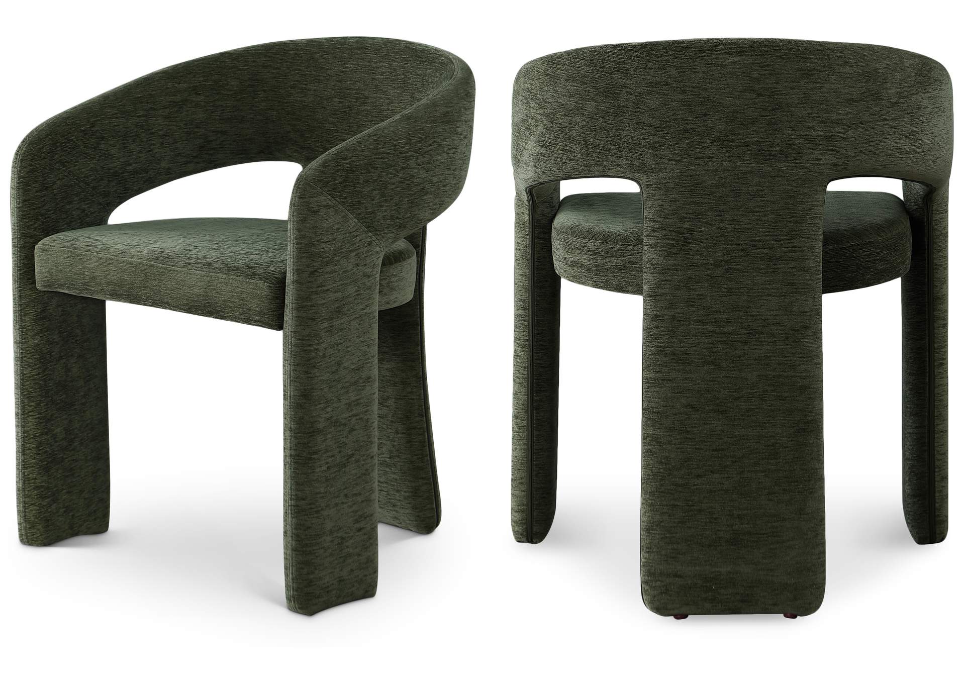 Rendition Green Plush Fabric Dining Chair,Meridian Furniture