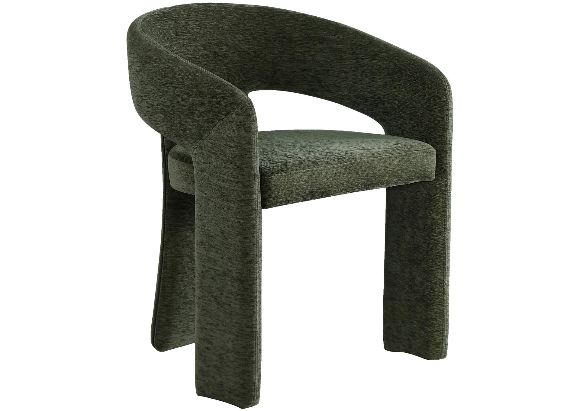 Rendition Green Plush Fabric Dining Chair,Meridian Furniture