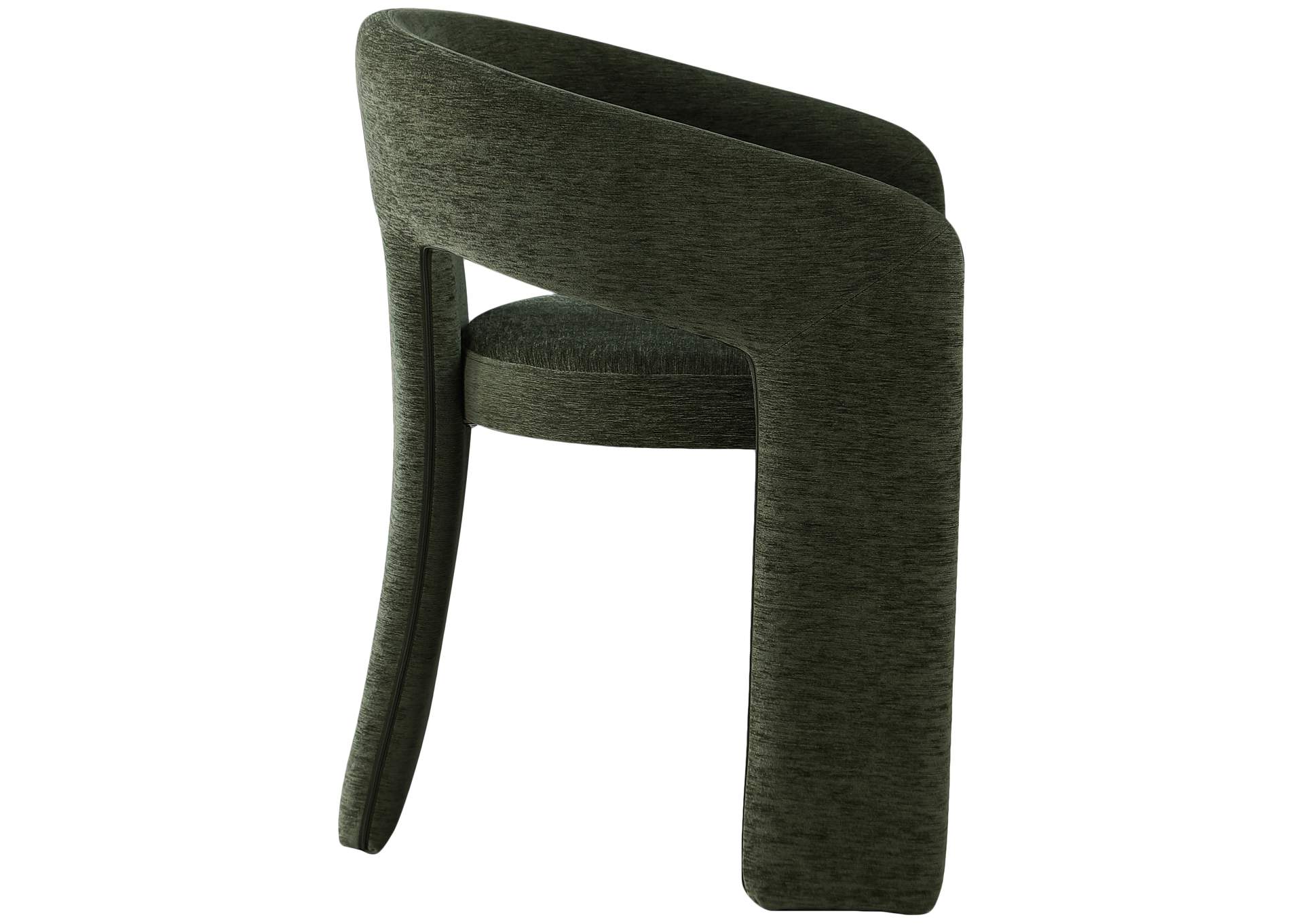 Rendition Green Plush Fabric Dining Chair,Meridian Furniture