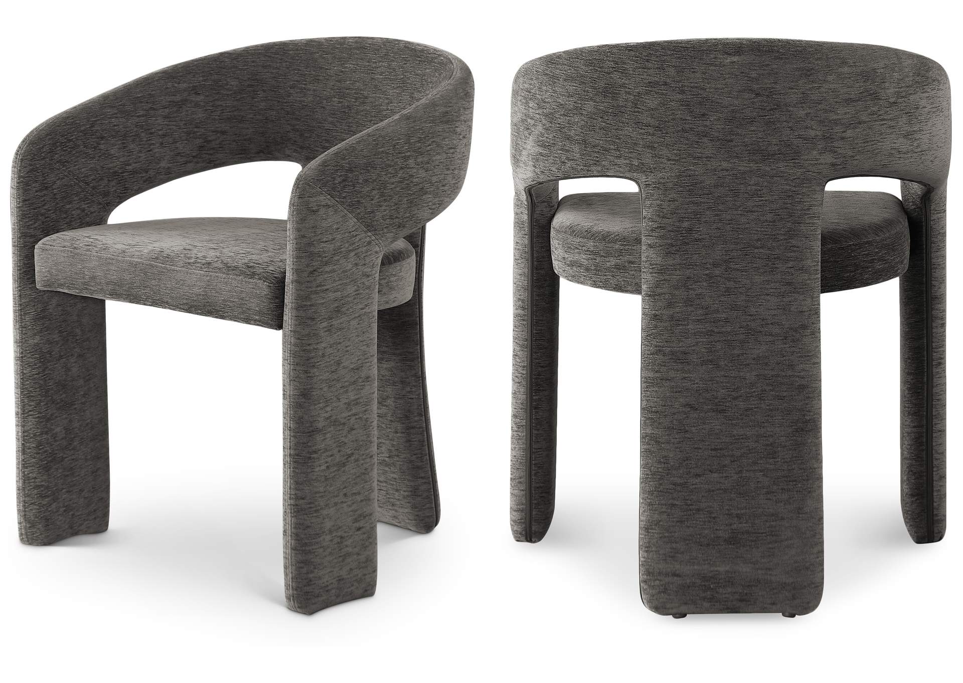 Rendition Grey Plush Fabric Dining Chair,Meridian Furniture