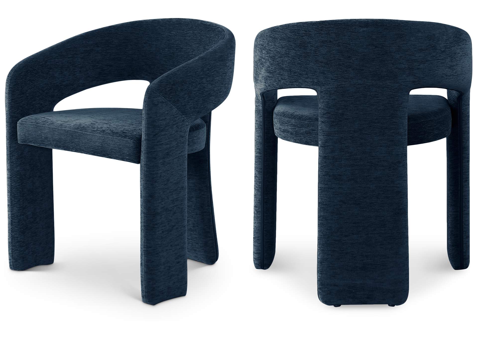 Rendition Navy Plush Fabric Dining Chair,Meridian Furniture