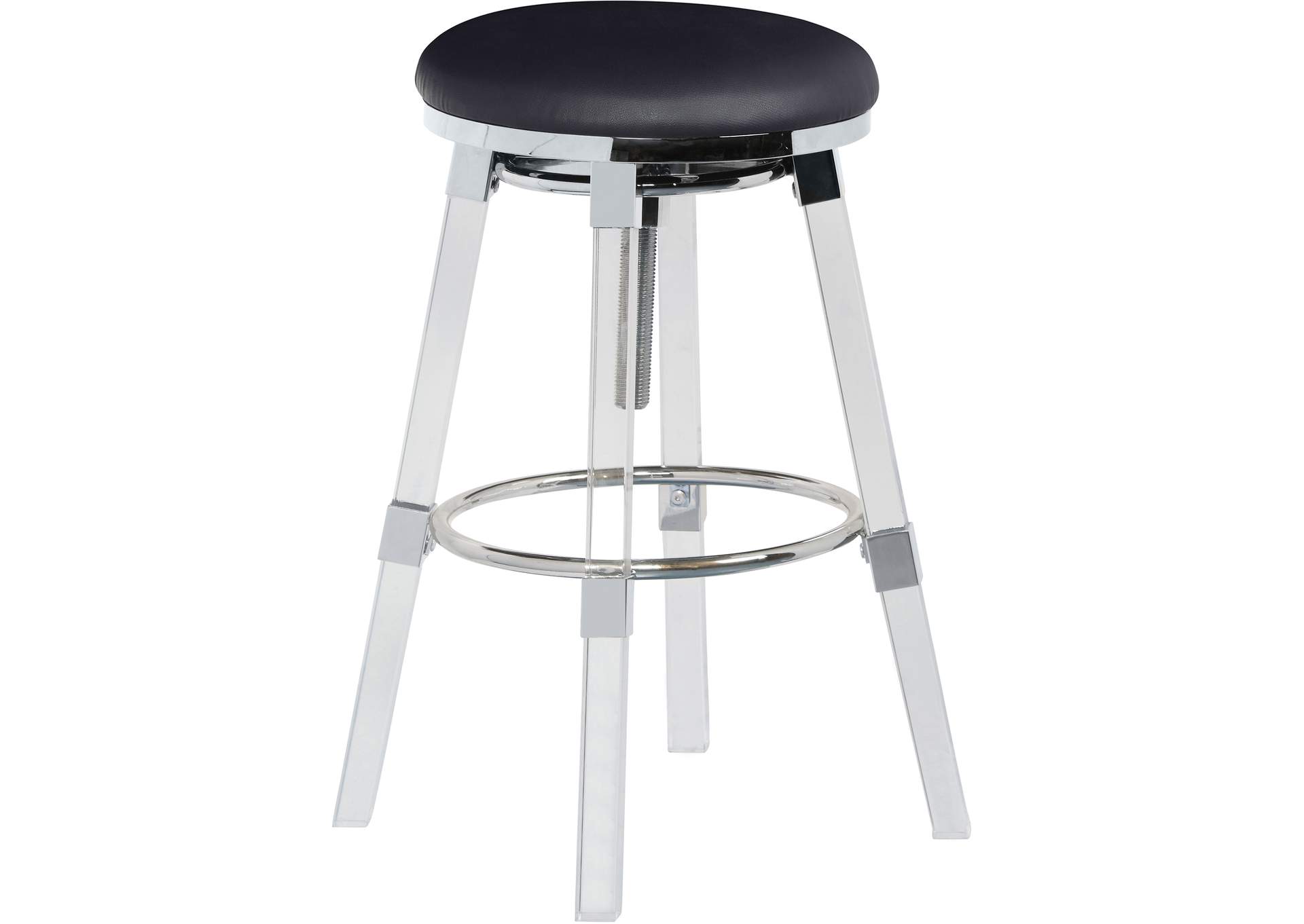 Venus Black Faux Leather Adjustable Stool,Meridian Furniture