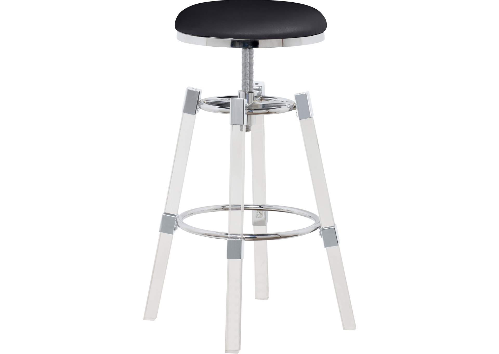 Venus Black Faux Leather Adjustable Stool,Meridian Furniture