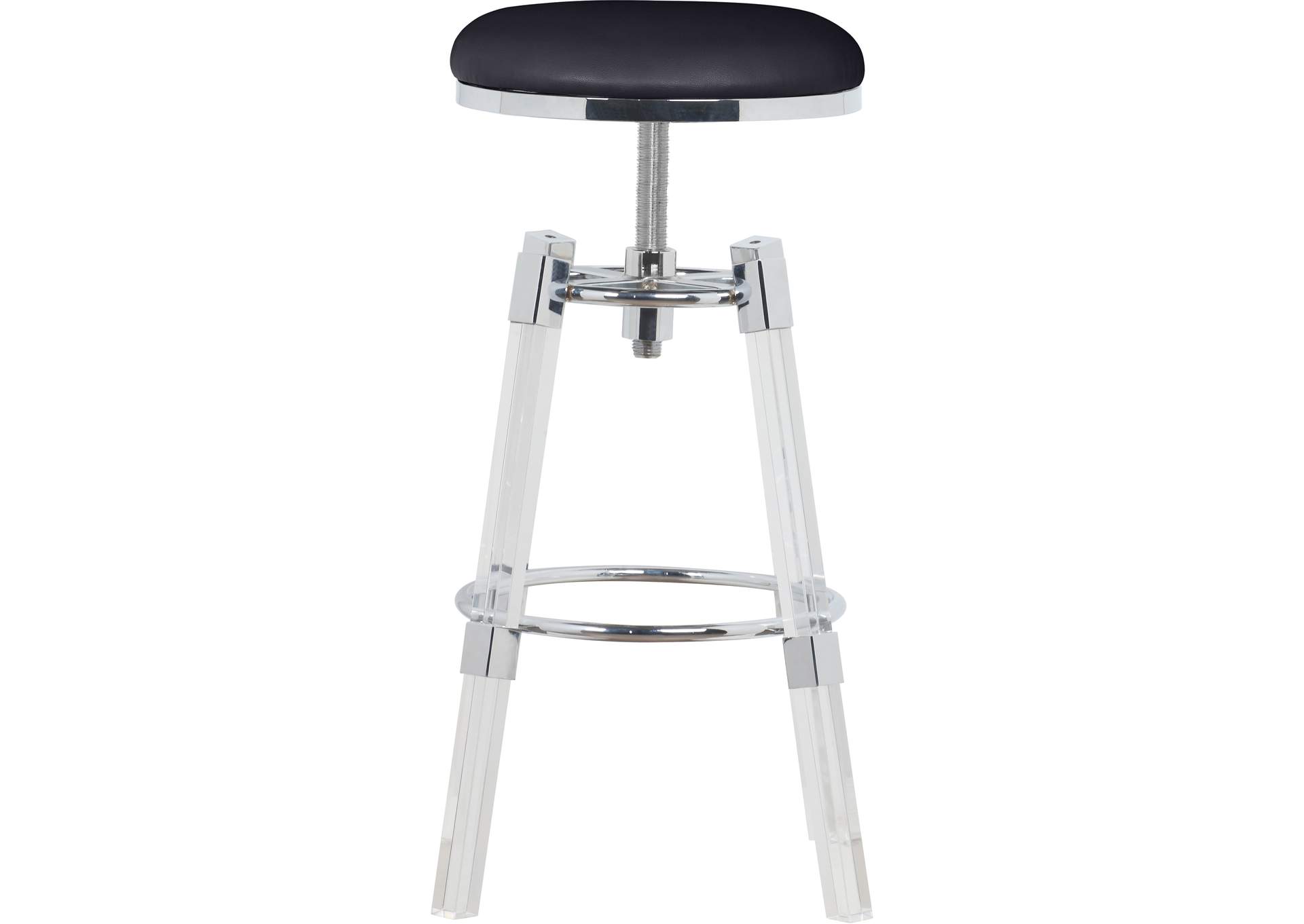 Venus Black Faux Leather Adjustable Stool,Meridian Furniture