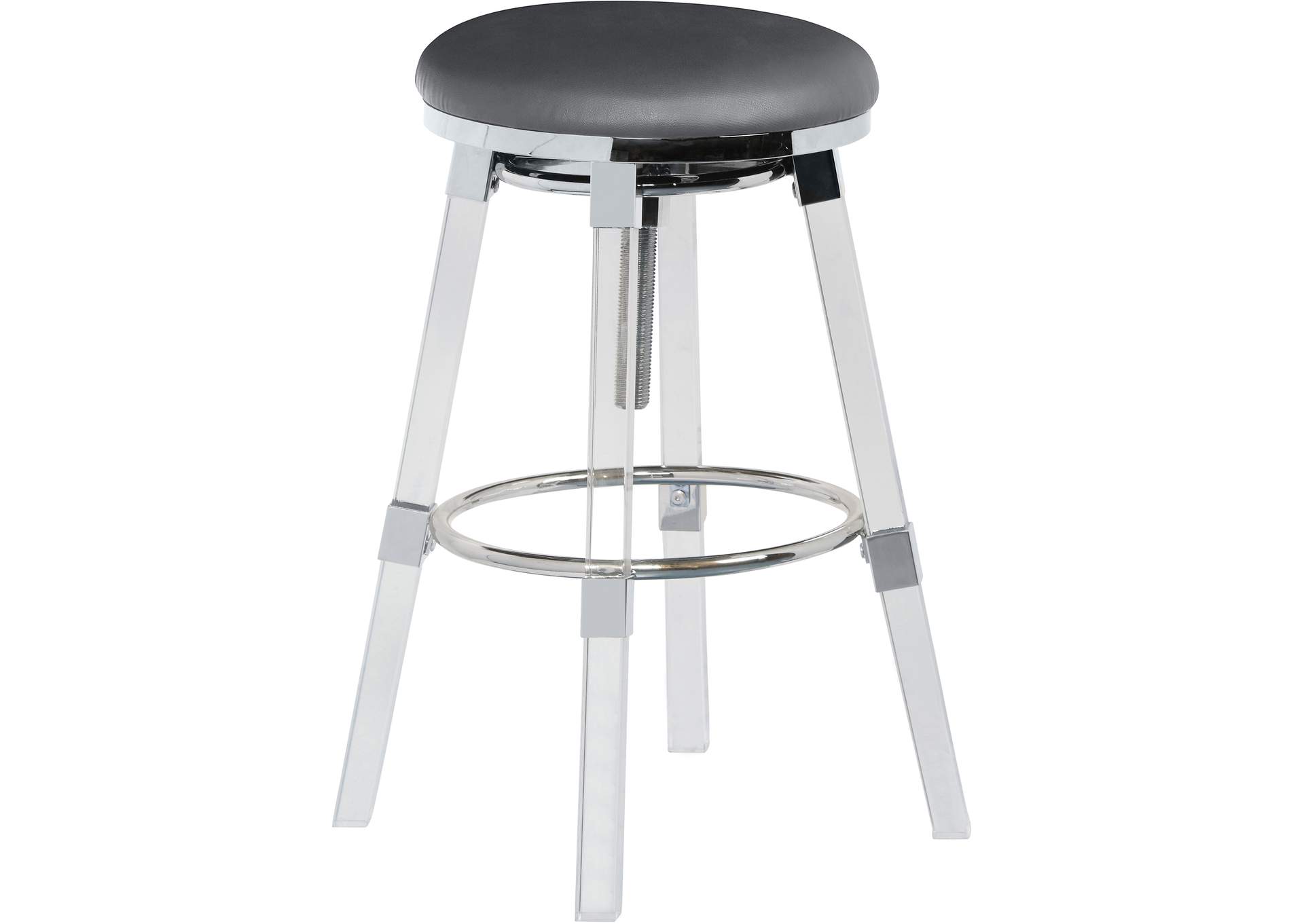 Venus Grey Faux Leather Adjustable Stool,Meridian Furniture