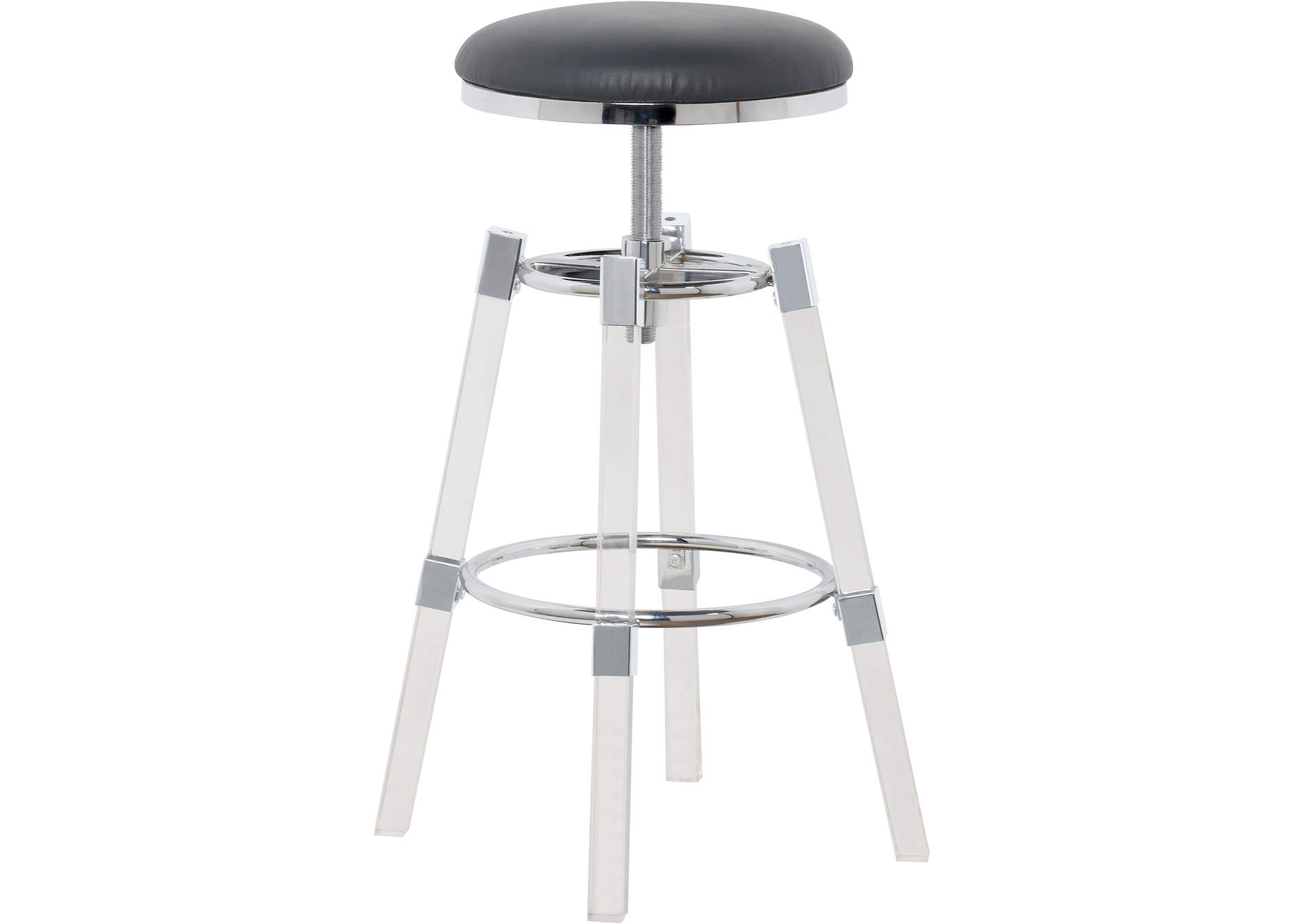 Venus Grey Faux Leather Adjustable Stool,Meridian Furniture