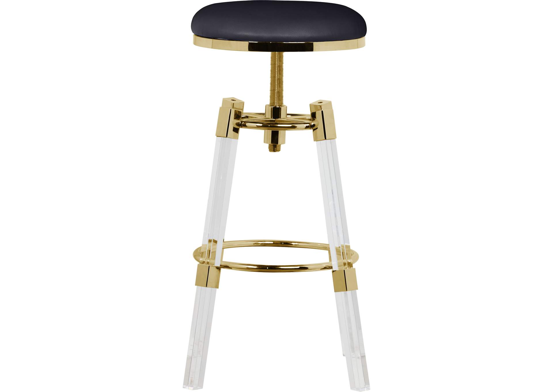 Venus Black Faux Leather Adjustable Stool,Meridian Furniture