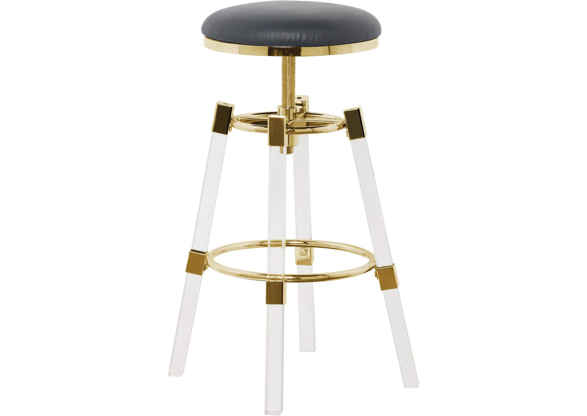 Venus Grey Faux Leather Adjustable Stool,Meridian Furniture