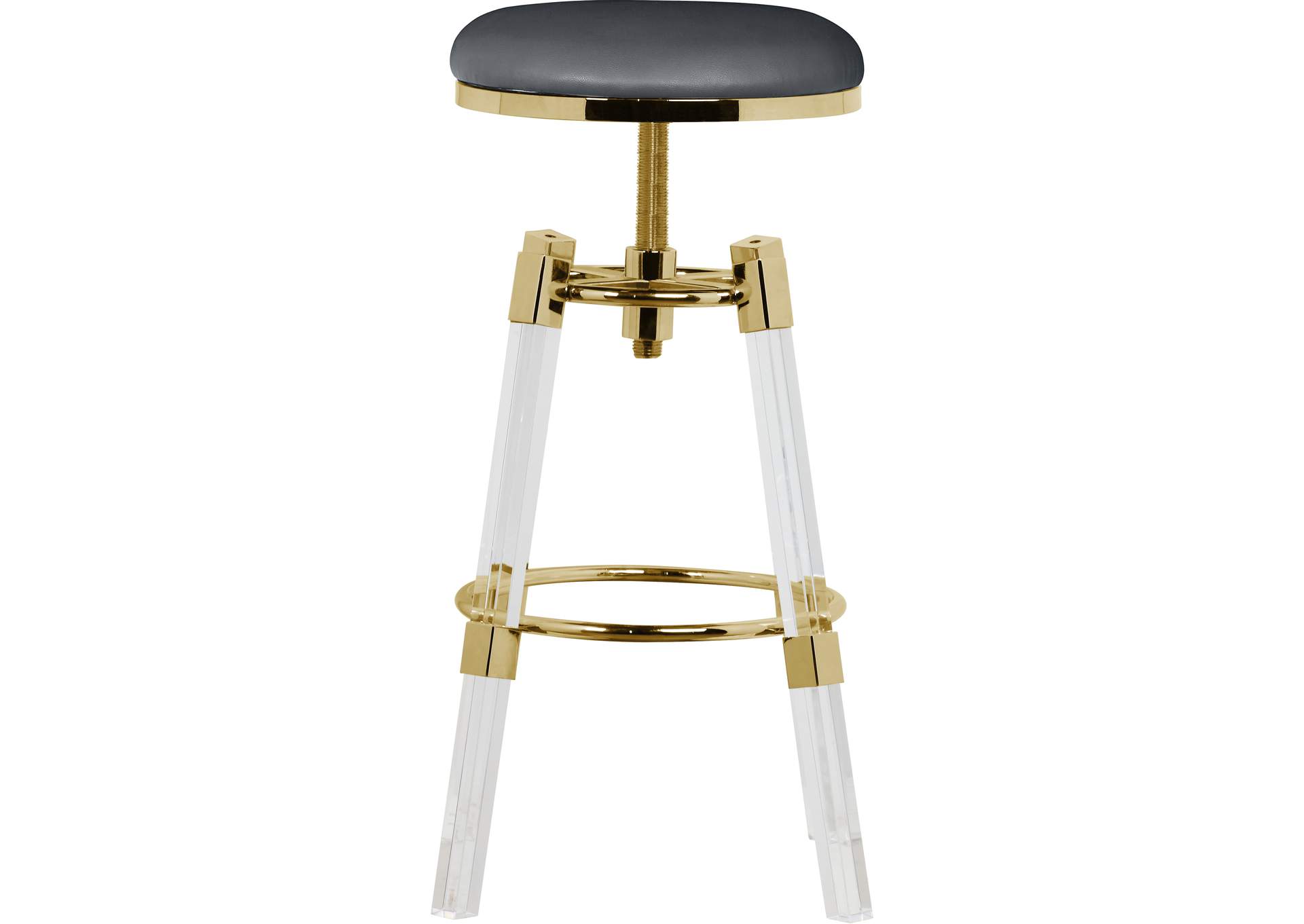 Venus Grey Faux Leather Adjustable Stool,Meridian Furniture