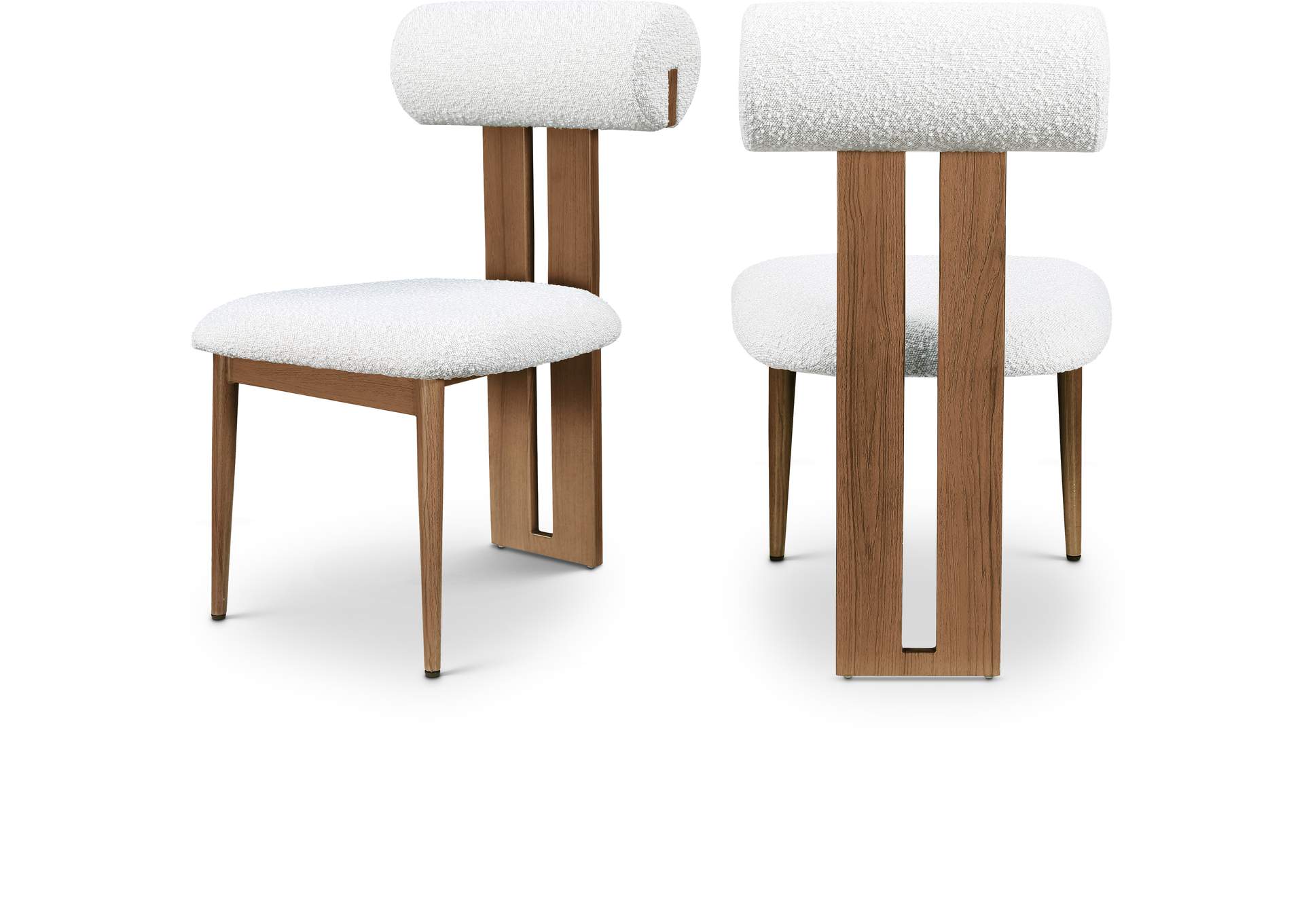 Dario Cream Boucle Fabric Dining Chair Set of 2,Meridian Furniture