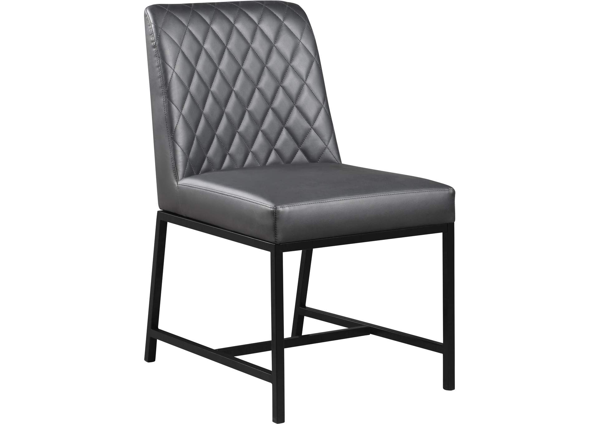 Bryce Grey Faux Leather Dining Chair Set of 2,Meridian Furniture