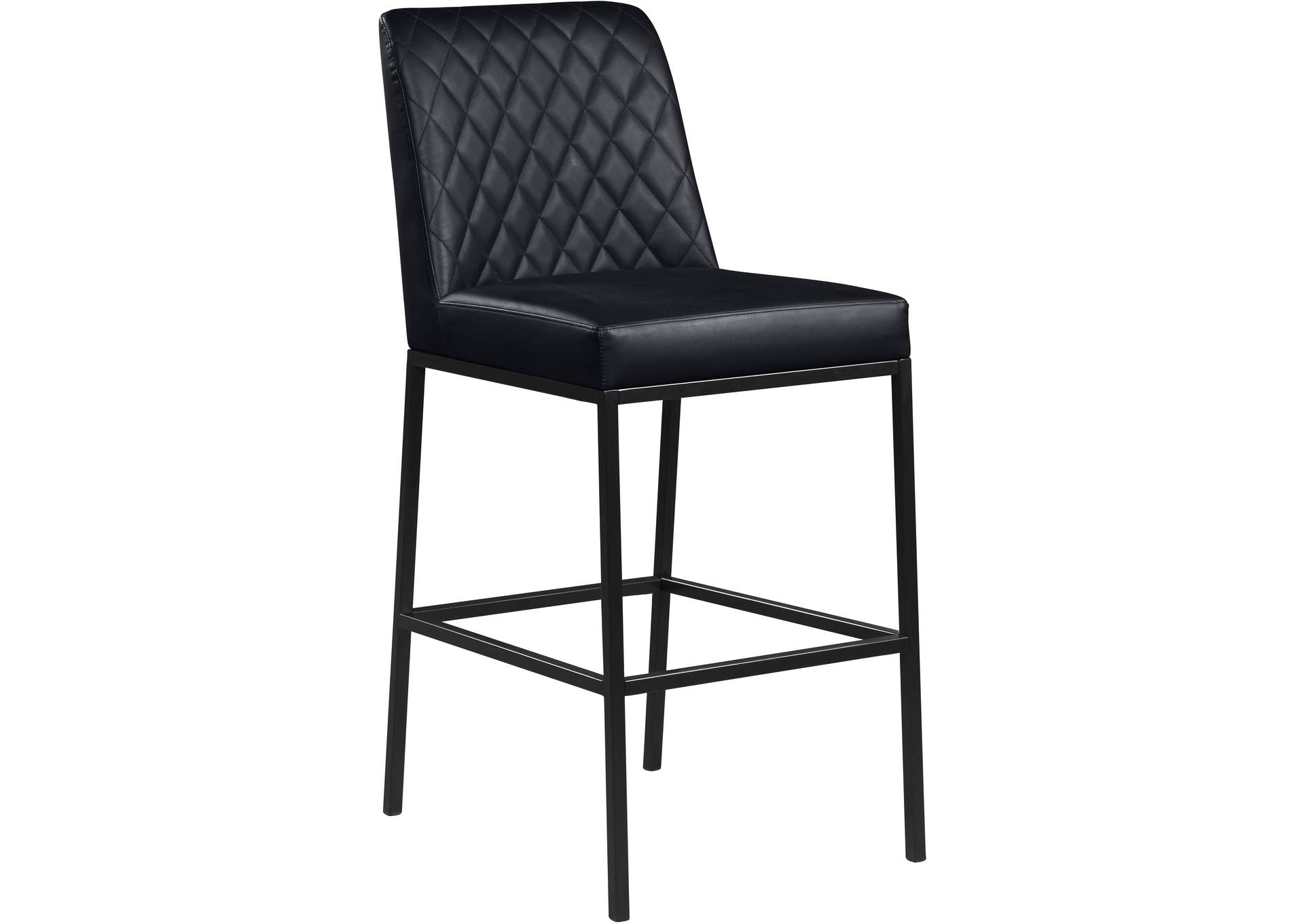 Bryce Black Faux Leather Stool Set of 2,Meridian Furniture