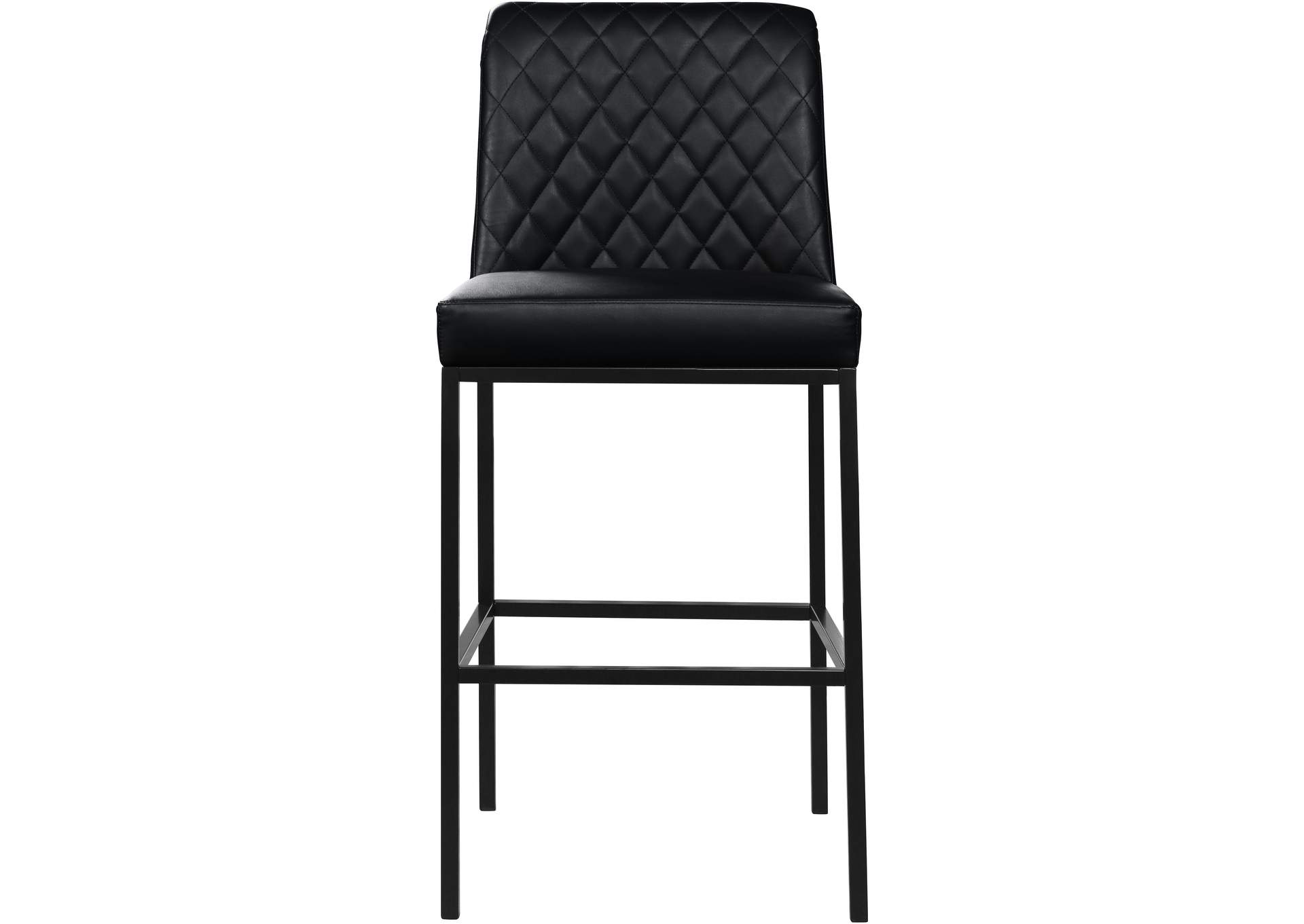 Bryce Black Faux Leather Stool Set of 2,Meridian Furniture