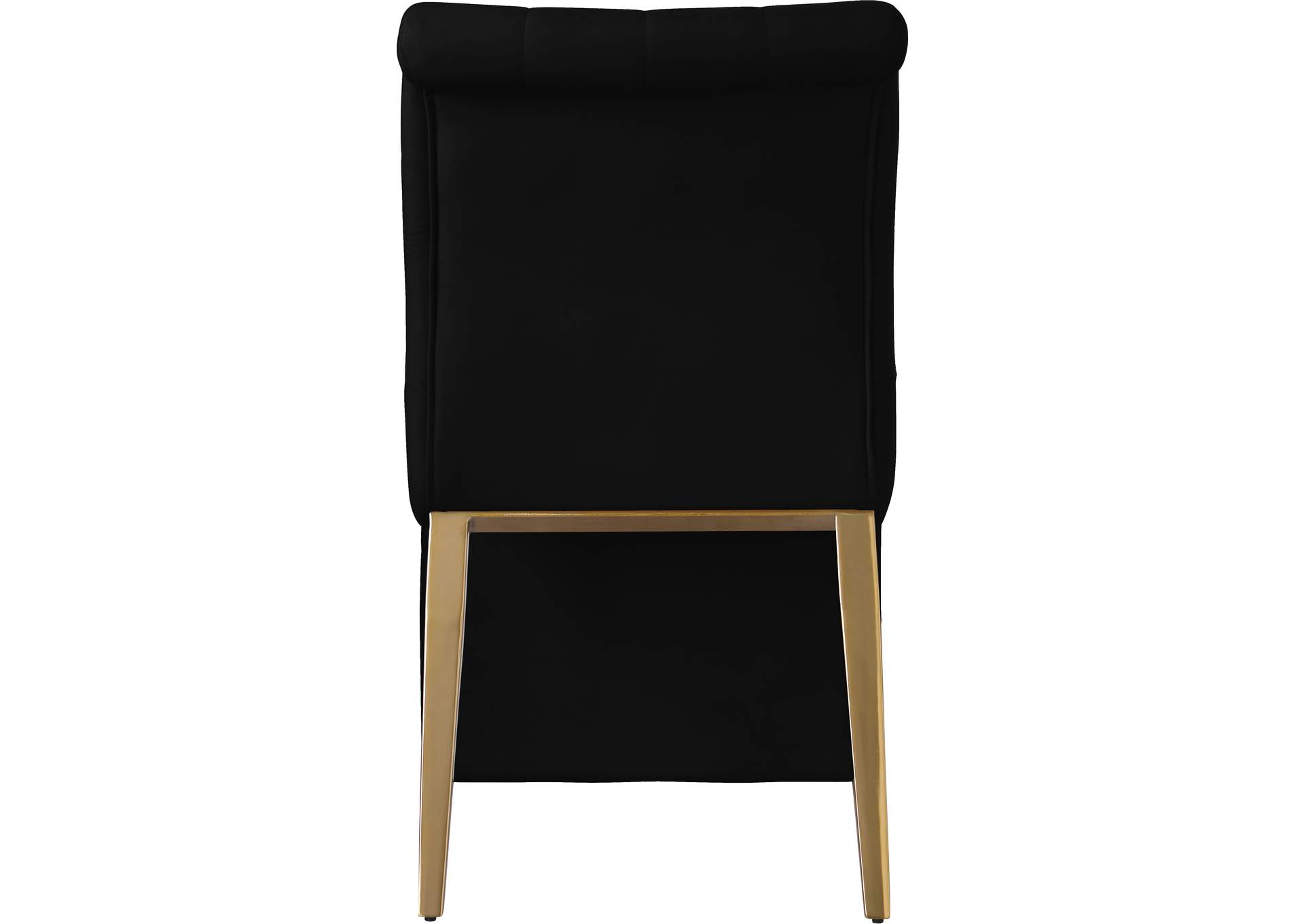 Curve Black Velvet Dining Chair Set of 2,Meridian Furniture