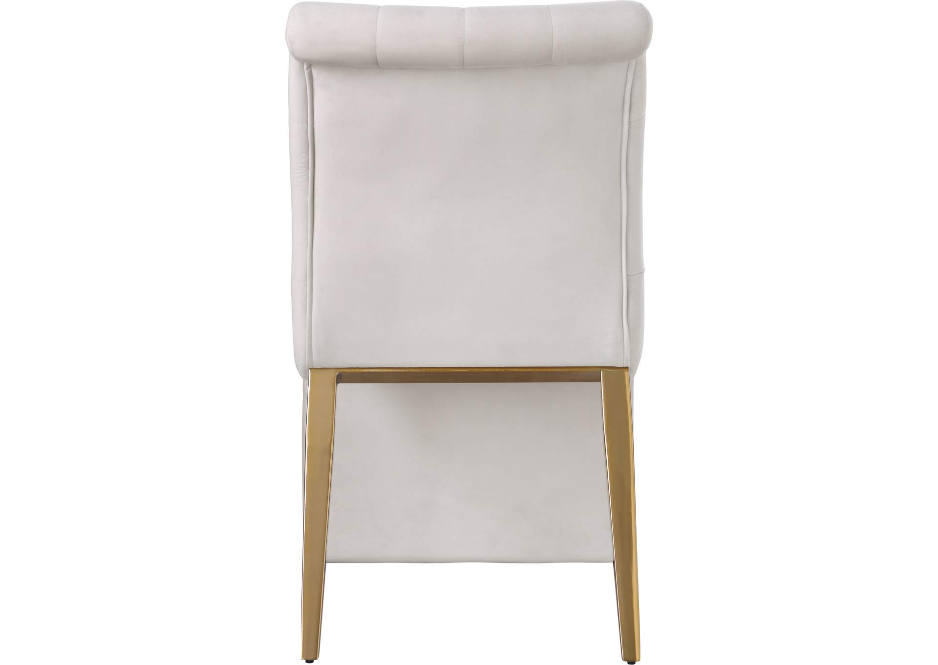 Curve Cream Velvet Dining Chair Set of 2,Meridian Furniture